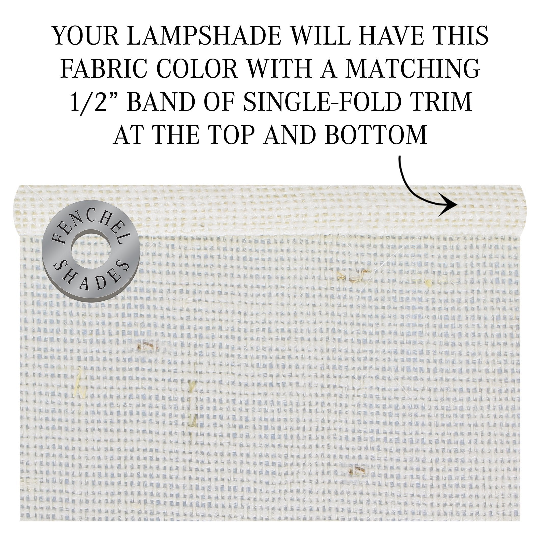 Fenchelshades.Com 10'' Top Diameter X 10'' Bottom Diameter 10'' Height Fabric Drum Lampshade Spider Attachment (Burlap Off White