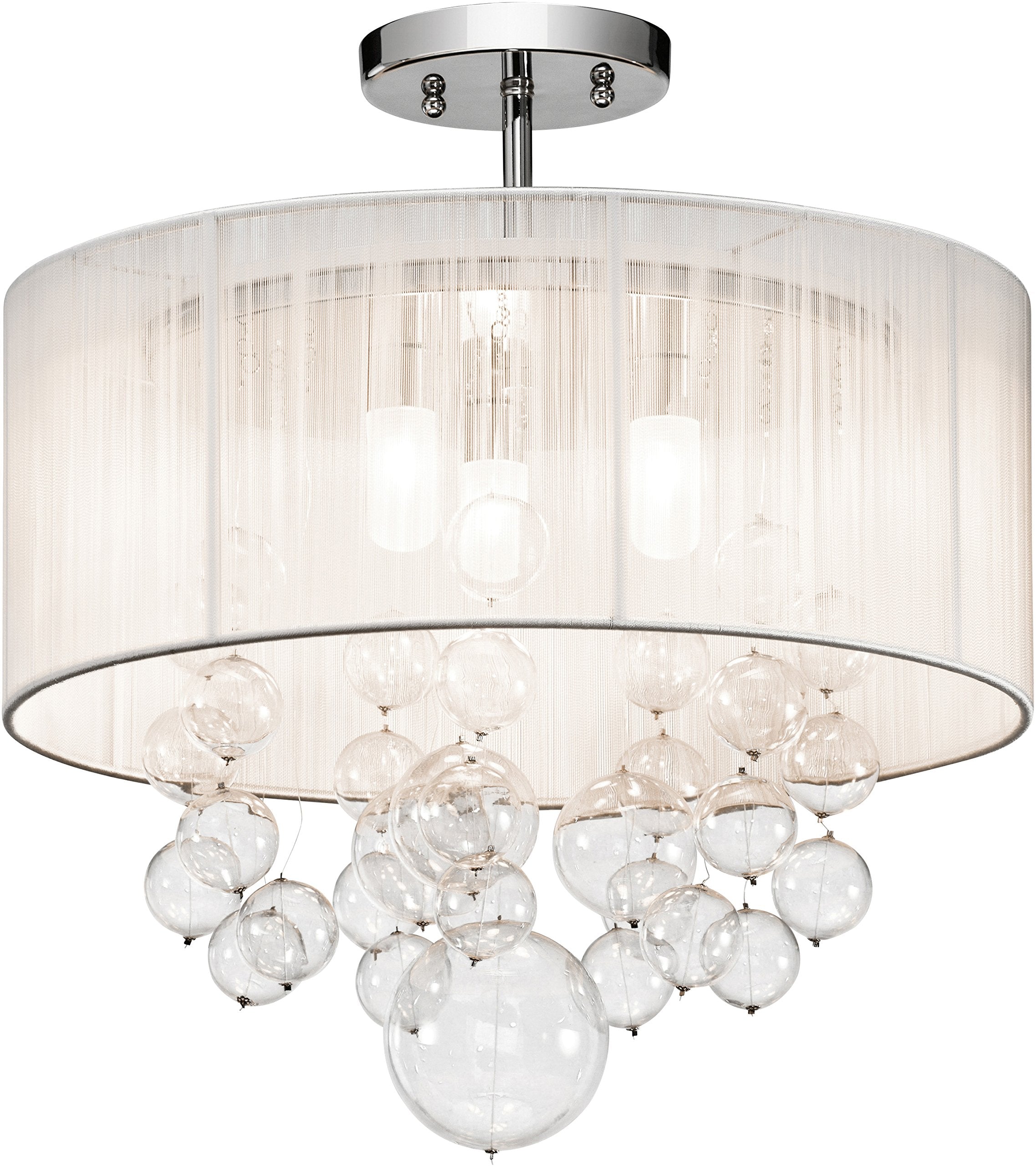 Elan 83227 Imbuia Ceiling Semi-Flush Mount, 3 Light 120 Total Watts, Chrome