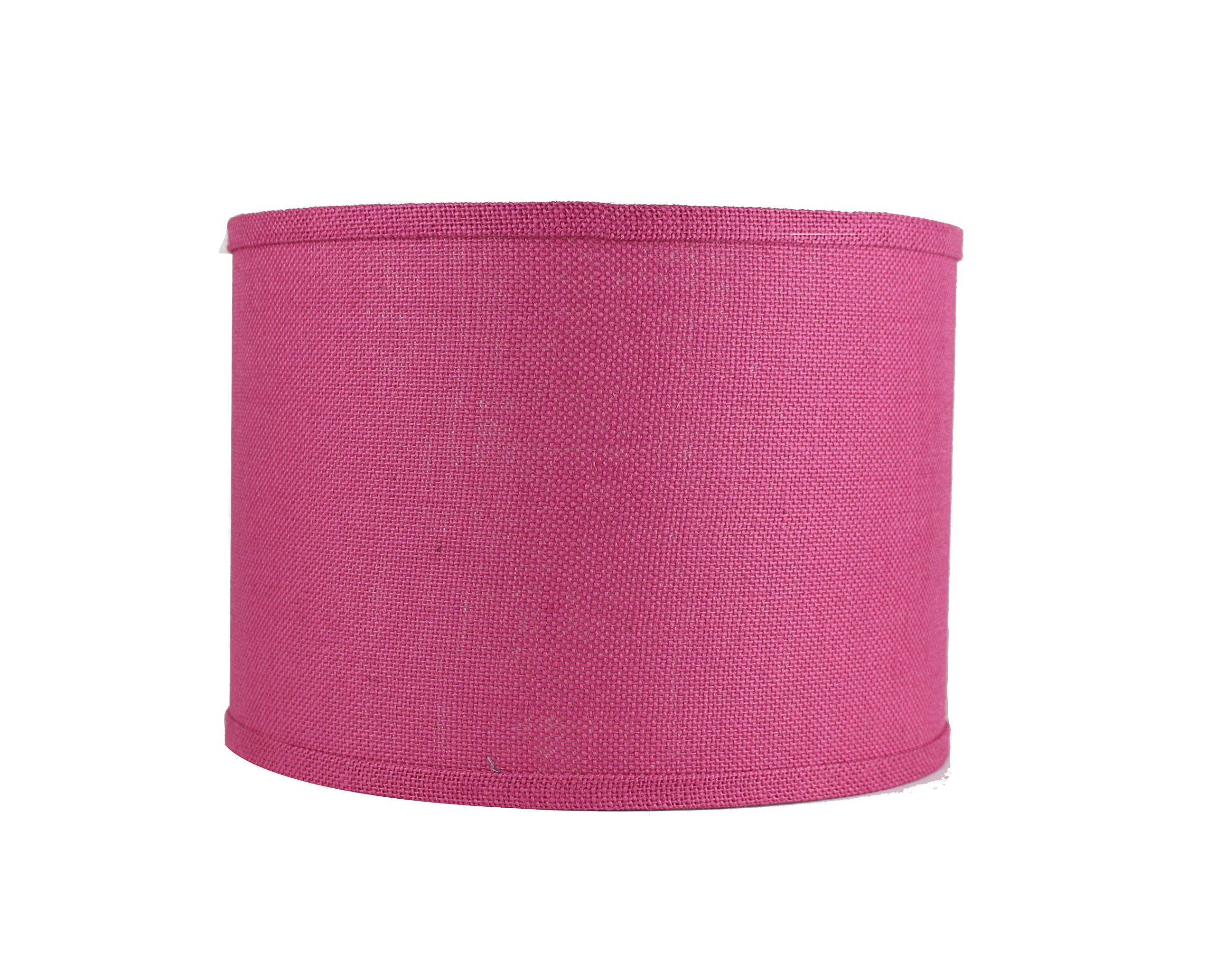 Urbanest Classic Drum Lampshade, 14inx14inx10in, Burlap, Fuchsia