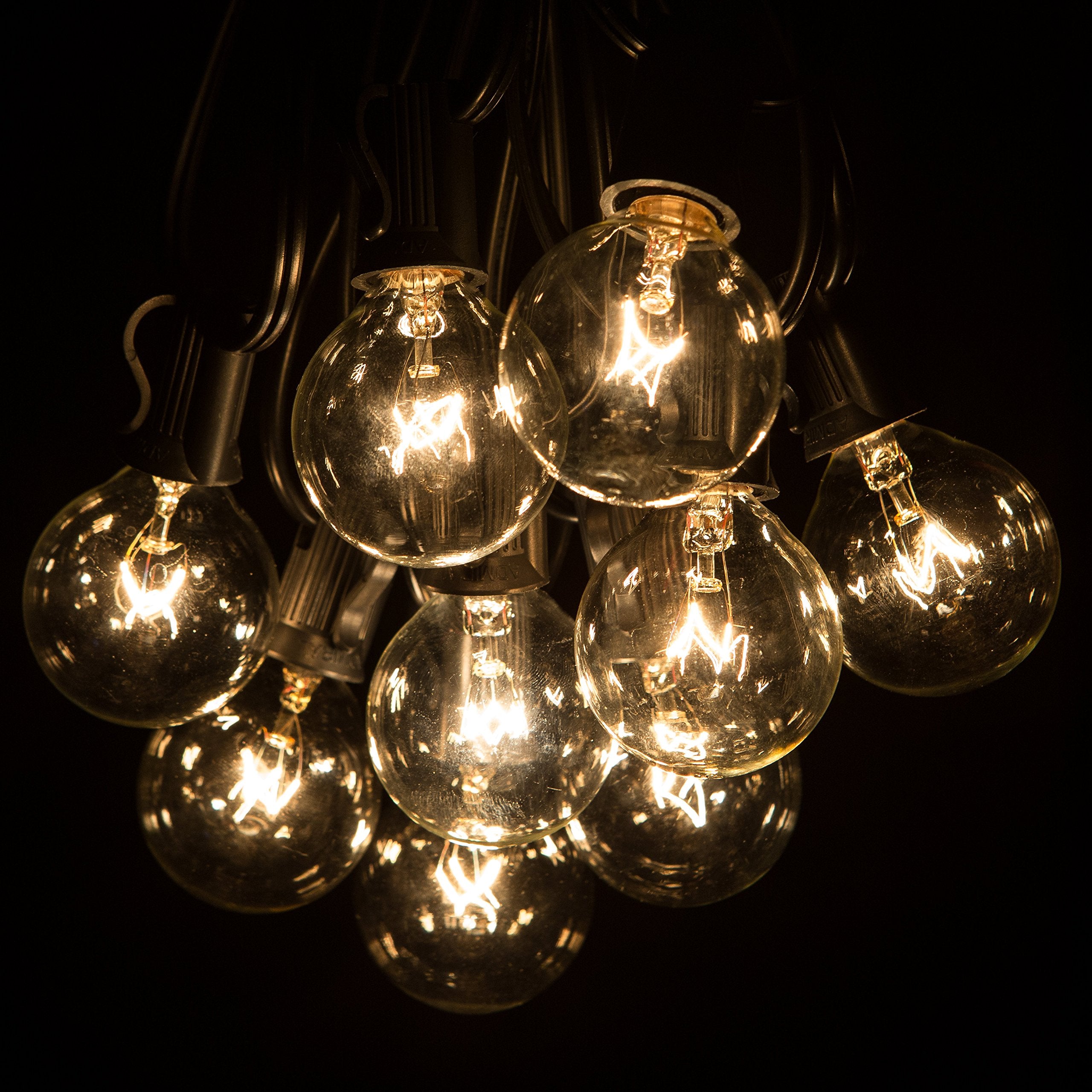 Hometown Evolution 100ft Globe String Lights - 105 Clear Bulbs - Black Wire - Outdoor Patio Lighting - Model HTE186