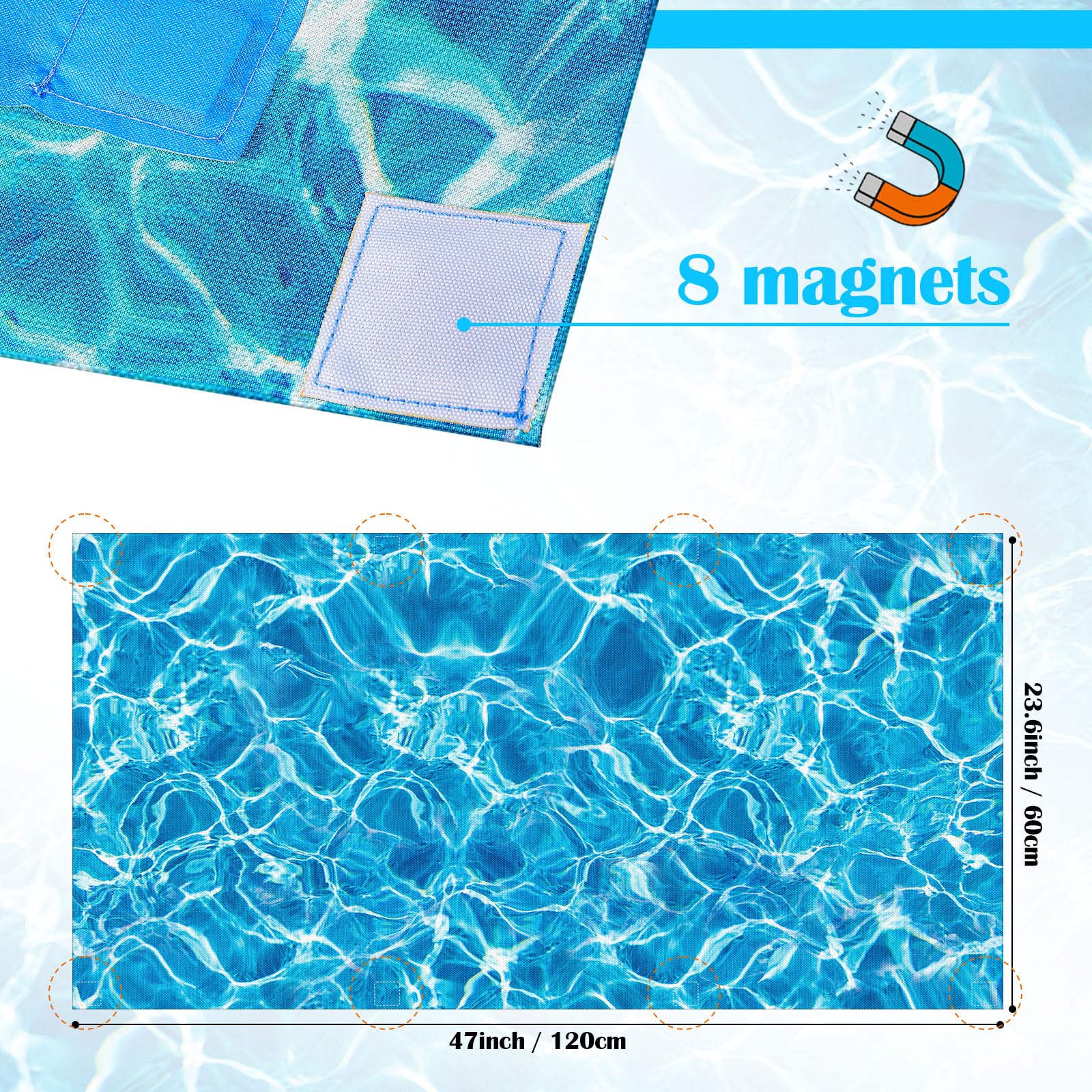 Kittmip Fluorescent Light Covers, 6 Pcs Magnetic Filters, Ripple Color, Model MOO-Kittmip-479, Polyester Material