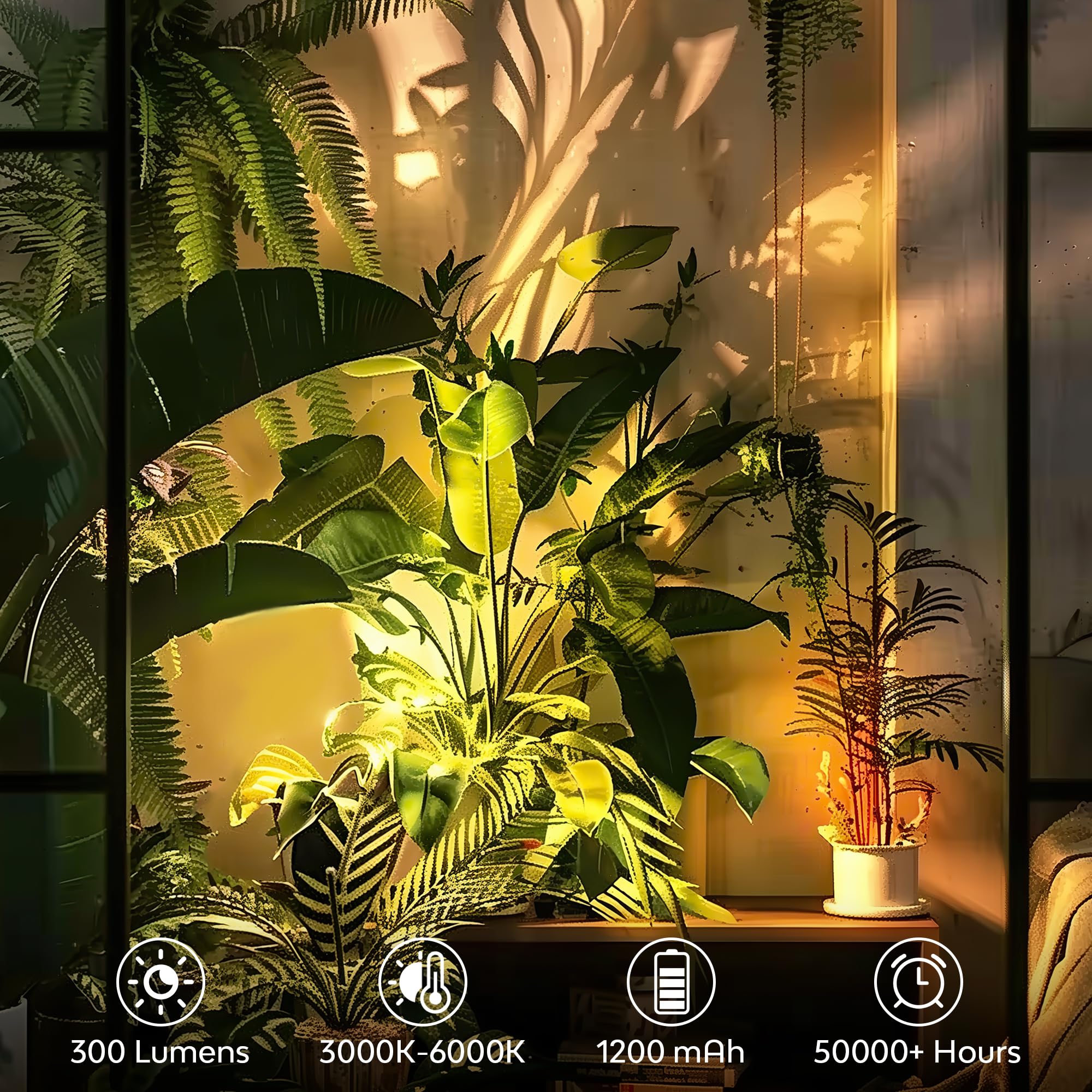 4Pack Rechargeable Spot Lights Indoor, Wireless Tree Lights Indoor With Remote Control Timer&Dimmable, 3Cct Led Uplighting Indoo