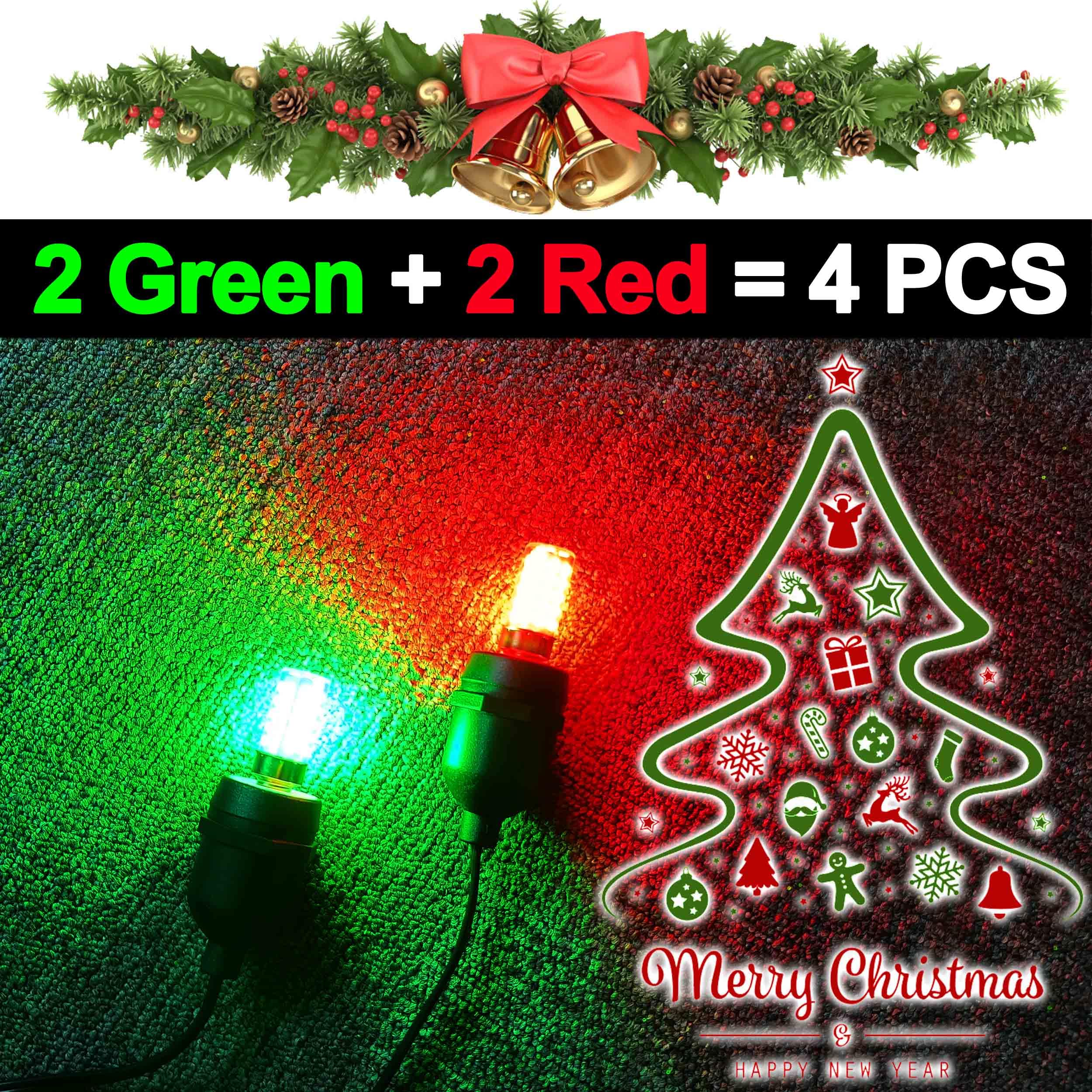 ALIDE E12 LED Candle Light Bulb 4W, 40W Equivalent, Red Green, 4-Pack for Christmas Party Decoration