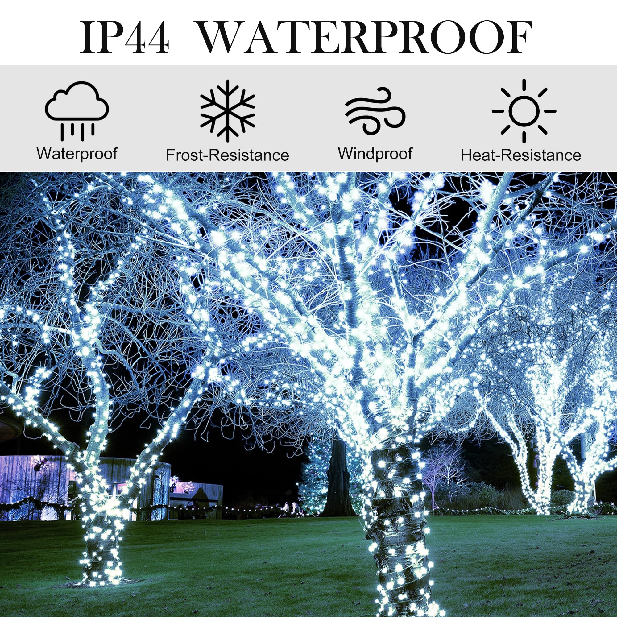 Weillsnow 328 Ft 1000 Led Christmas String Lights With Remote & Timer, 8 Lighting Modes Twinkle Lights, Waterproof Fairy Lights