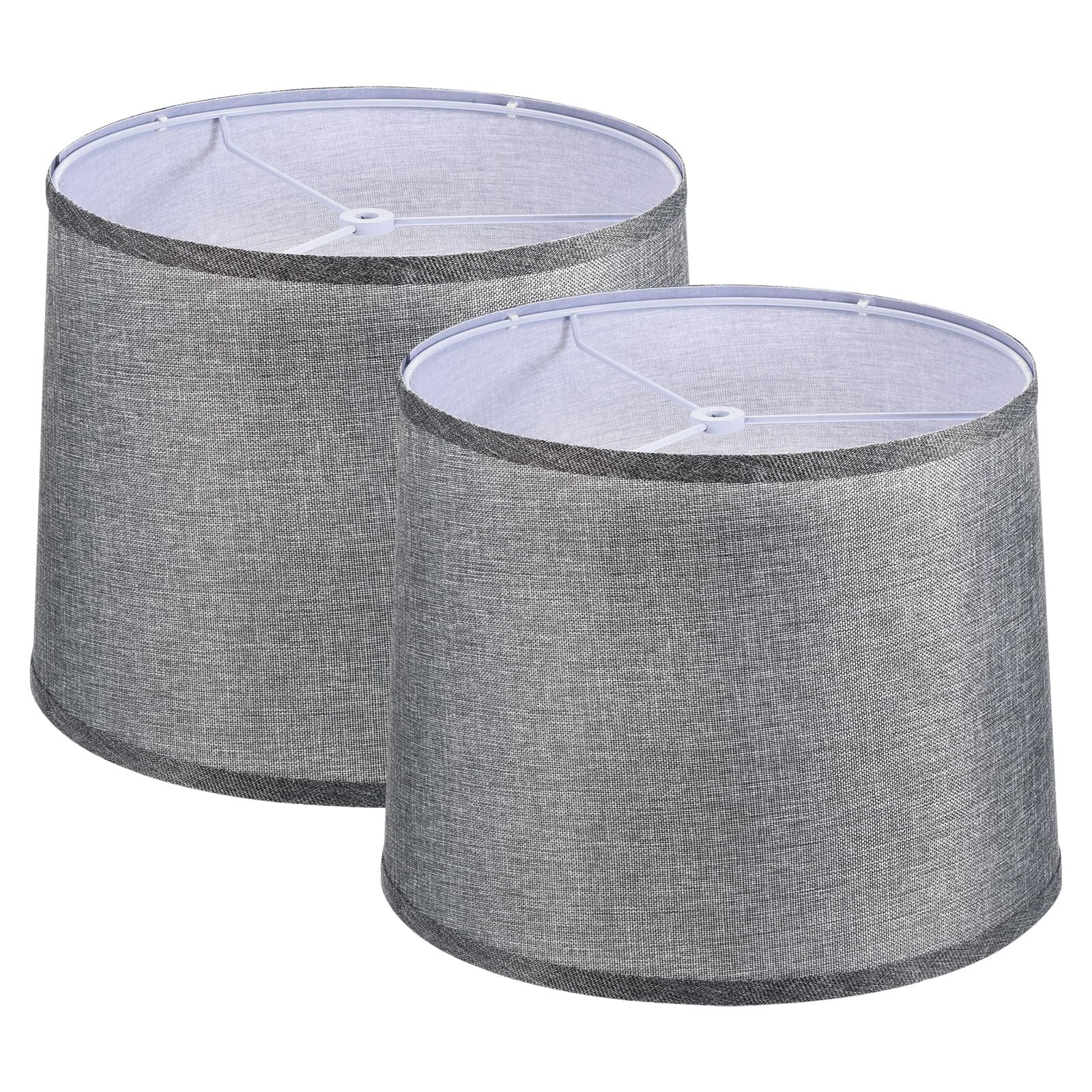 PATIKIL Drum Lamp Shades Set of 2, Linen, Gray, 11.4in Top x 12.6in Bottom x 9.8in High, Model PTA230518TT
