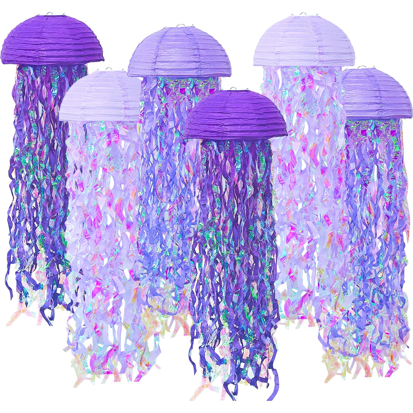 ADLKGG Purple Jellyfish Paper Lanterns, Under The Sea Party Decorations, Hanging Jelly Fish for Mermaid Ocean Themed Birthday Pa