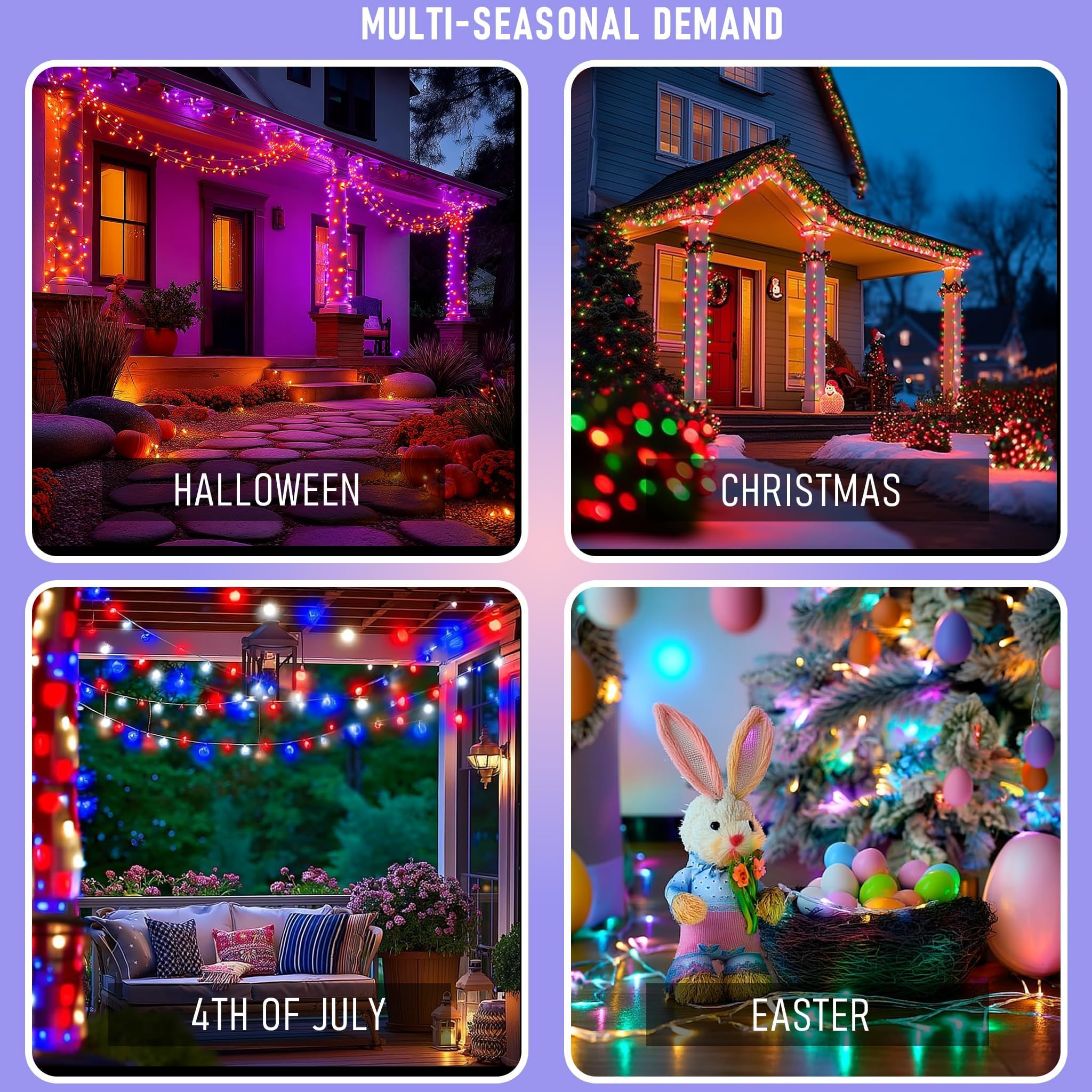 TW SHINE Smart Christmas Lights - 100 LED 33FT Color Changing RGB String Lights with Remote & APP, Waterproof for Indoor/Outdoor Use