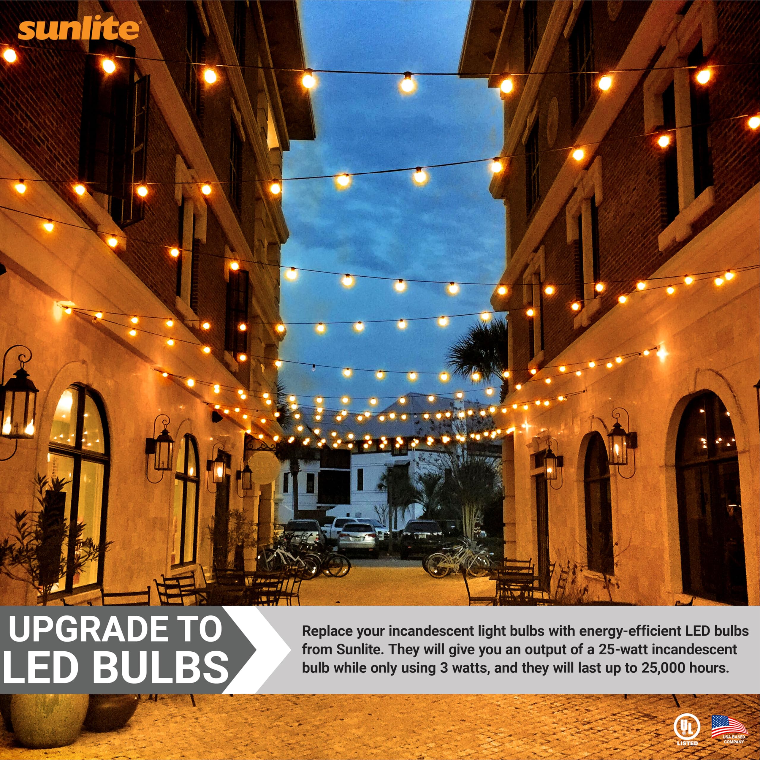Sunlite 40472 Led A19 Colored Light Bulb, 3 Watts (25W Equivalent), E26 Medium Base, Non-Dimmable, Ul Listed, Party Decoration,