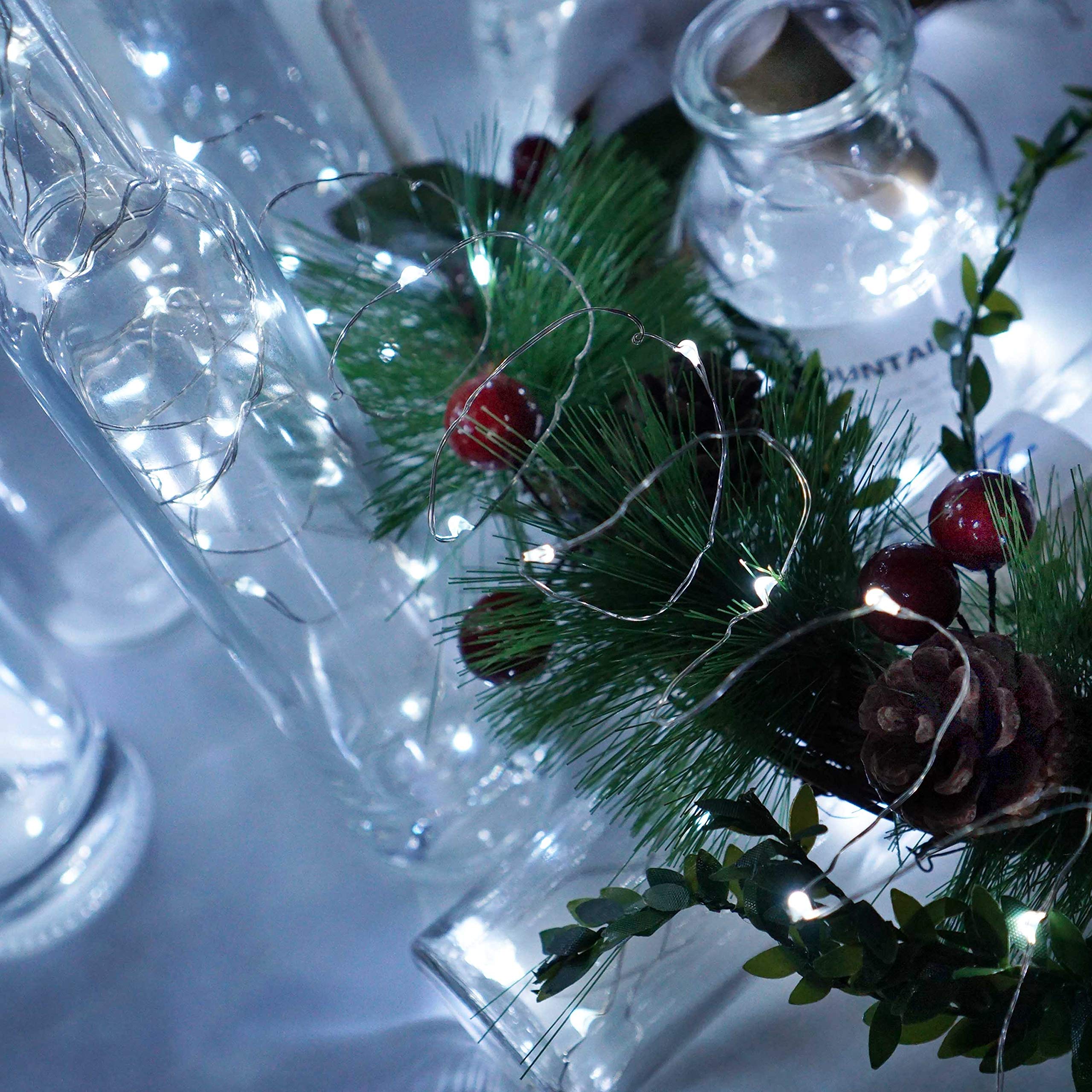 Wine Bottle Lights With Cork, Lovenite Battery Operated 20 Led Cork Shape Silver Wire Colorful Fairy Mini String Lights(No Bottles) For Diy, Party, Decor, Christmas, Halloween,Wedding (24, Cool White)