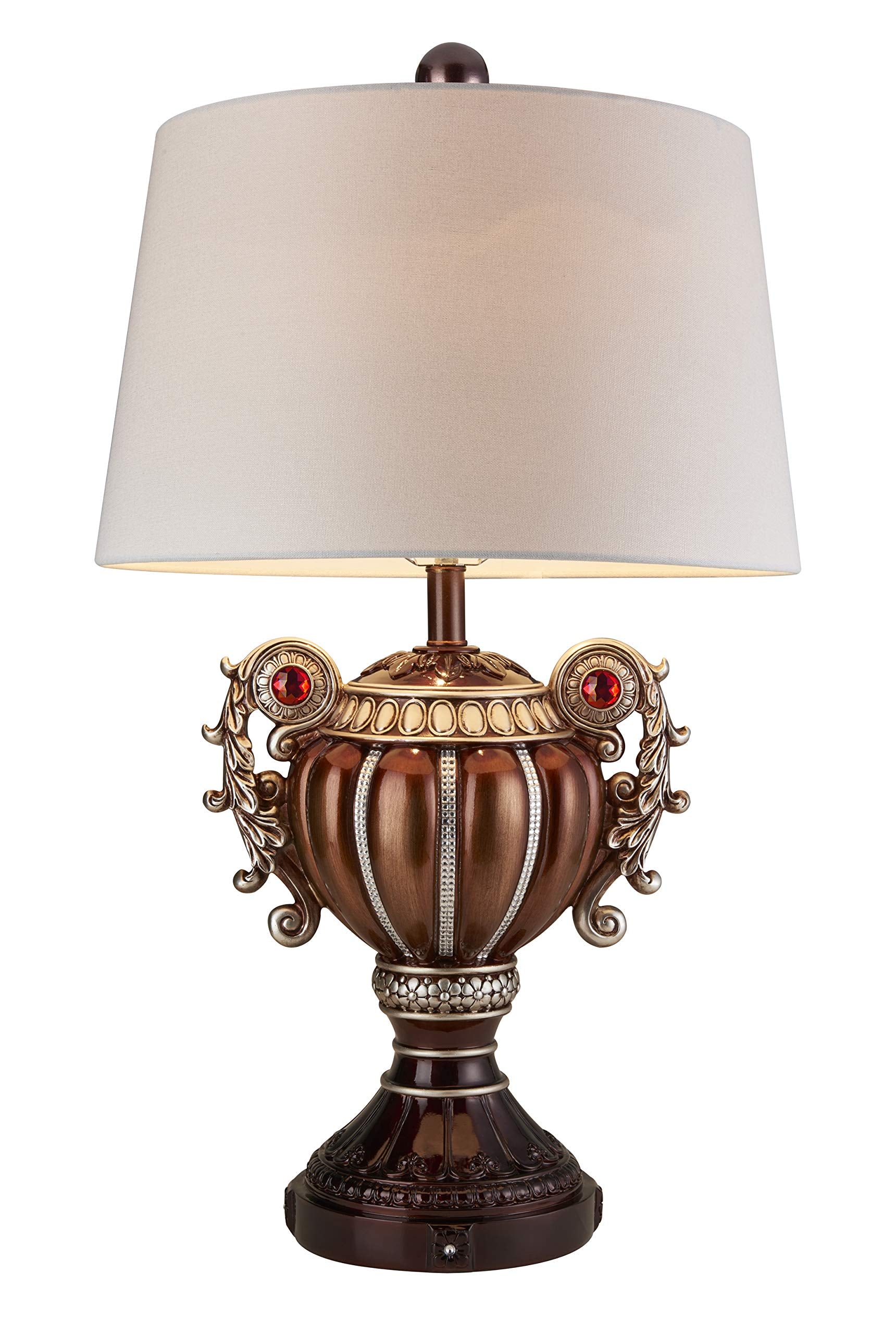 OK Lighting Delicata Table Lamp, Resin, Brown and Bronze, Model AZOK4296T