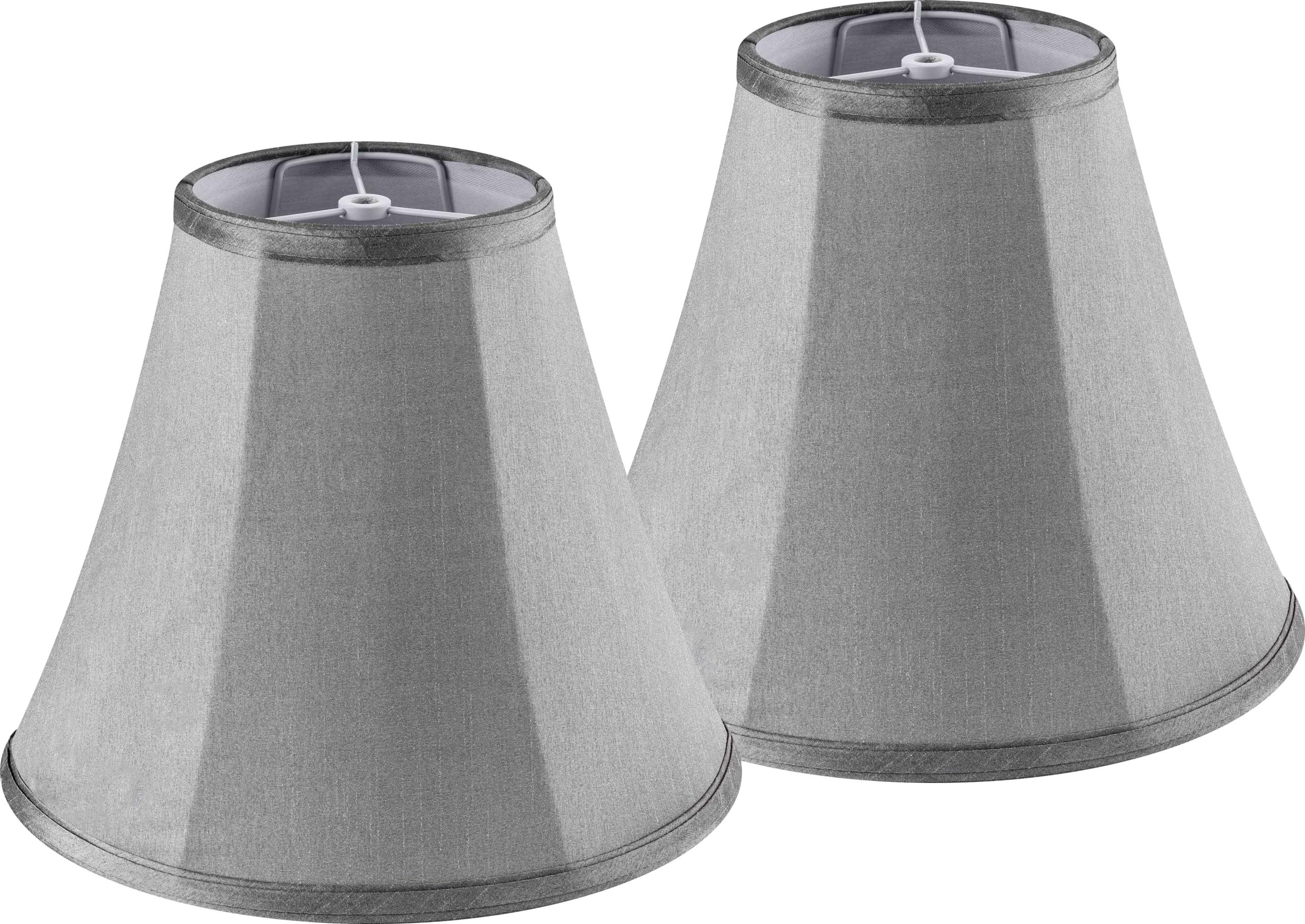 GO&SO Grey Bell Lamp Shades Set of 2 Meduim Lamp Shade 6''Top x 13''Bottom x 10.6''High(Spider) Replacement Lampshade for Table 