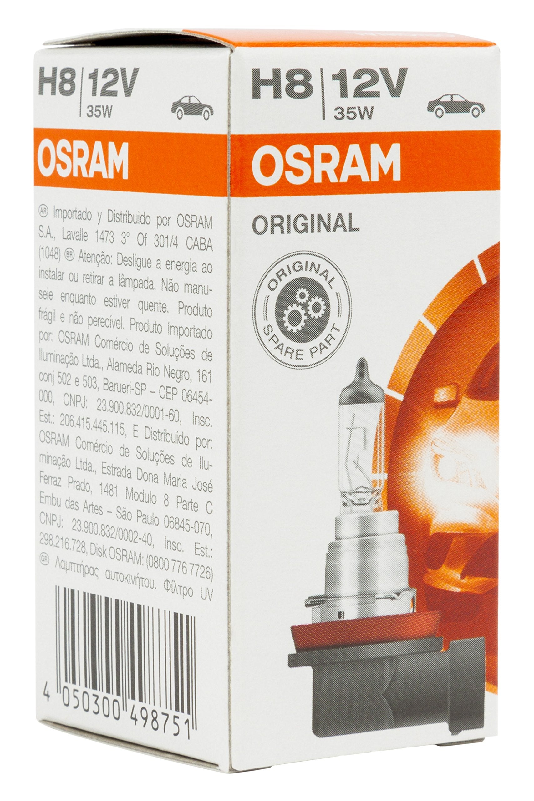 OSRAM H8 Halogen Bulb 12V 64212 Orange Color Faltschachtel