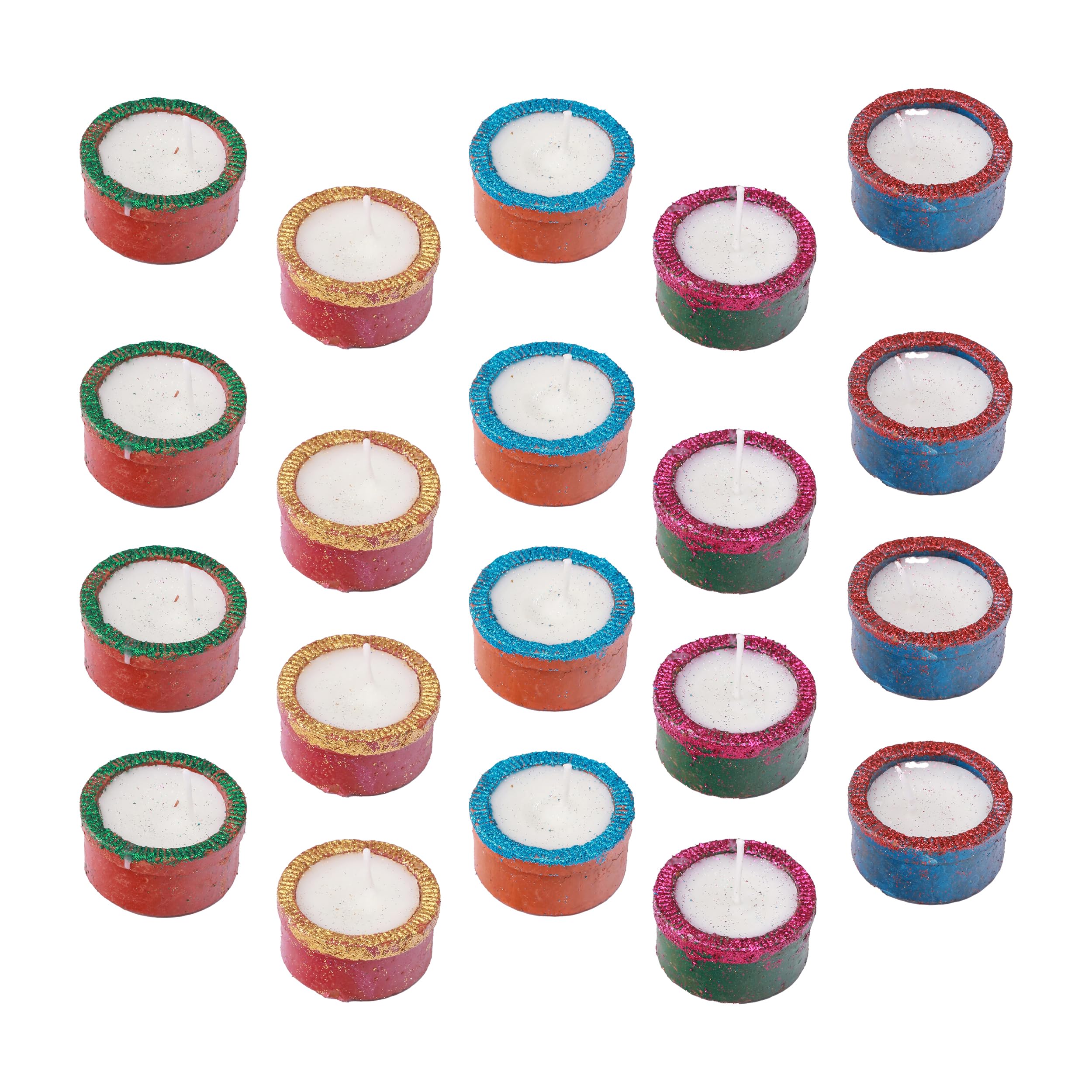 Tied Ribbons Clay Diya Set Of 20 | Handmade Terracotta Diyas For Indian Pooja Puja Oil Diya Lamp For Mandir  Temple  Indian Gift Items - Pongal Decorations For Home