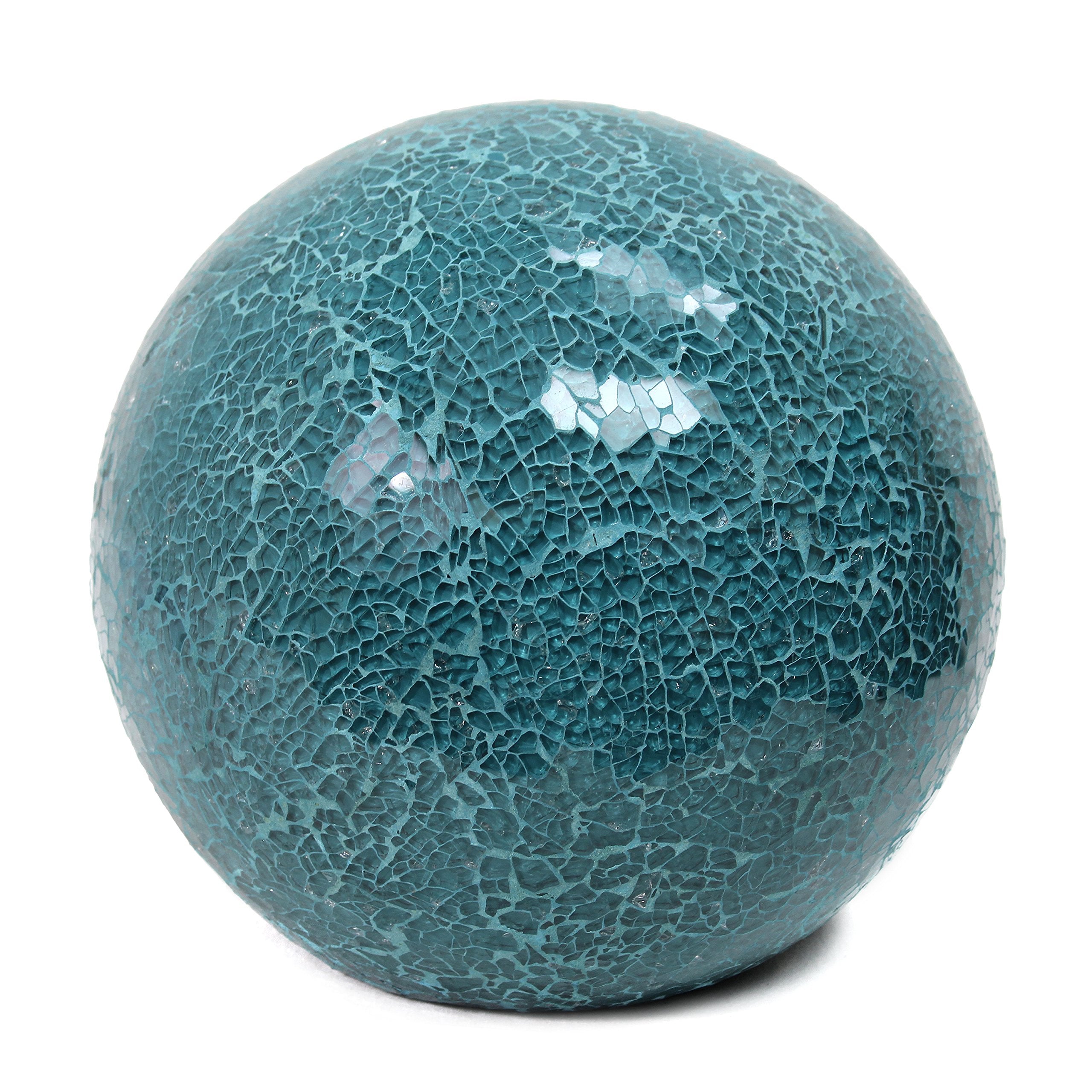 Simple Designs Lt3302-Tel 1 Light Mosaic Stone Ball Table Lamp, Teal, 8 X 8 X 7.75