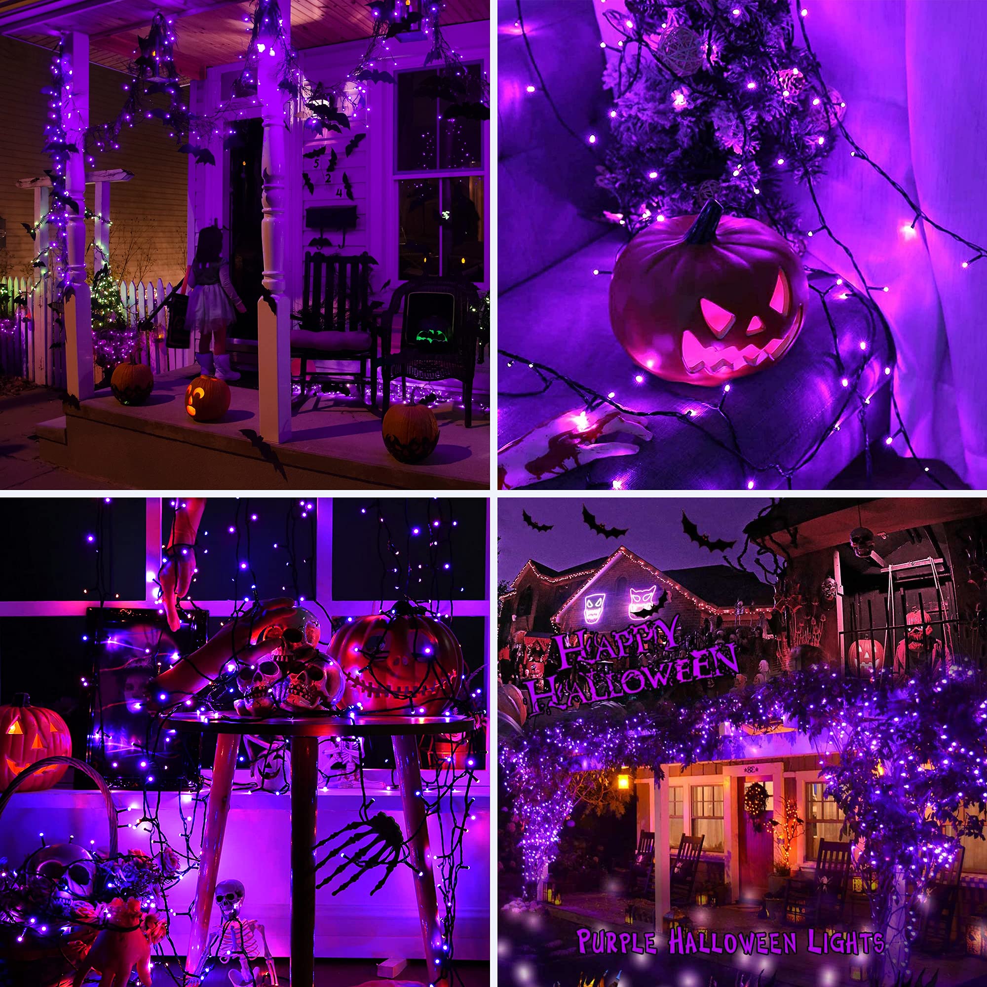 Amyhomie Purple Christmas Lights, 108Ft 300Led Christmas String Lights, 8 Modes Waterproof Fairy String Lights For Outdoor & Indoor Home Patio Garden Party Wedding Decor