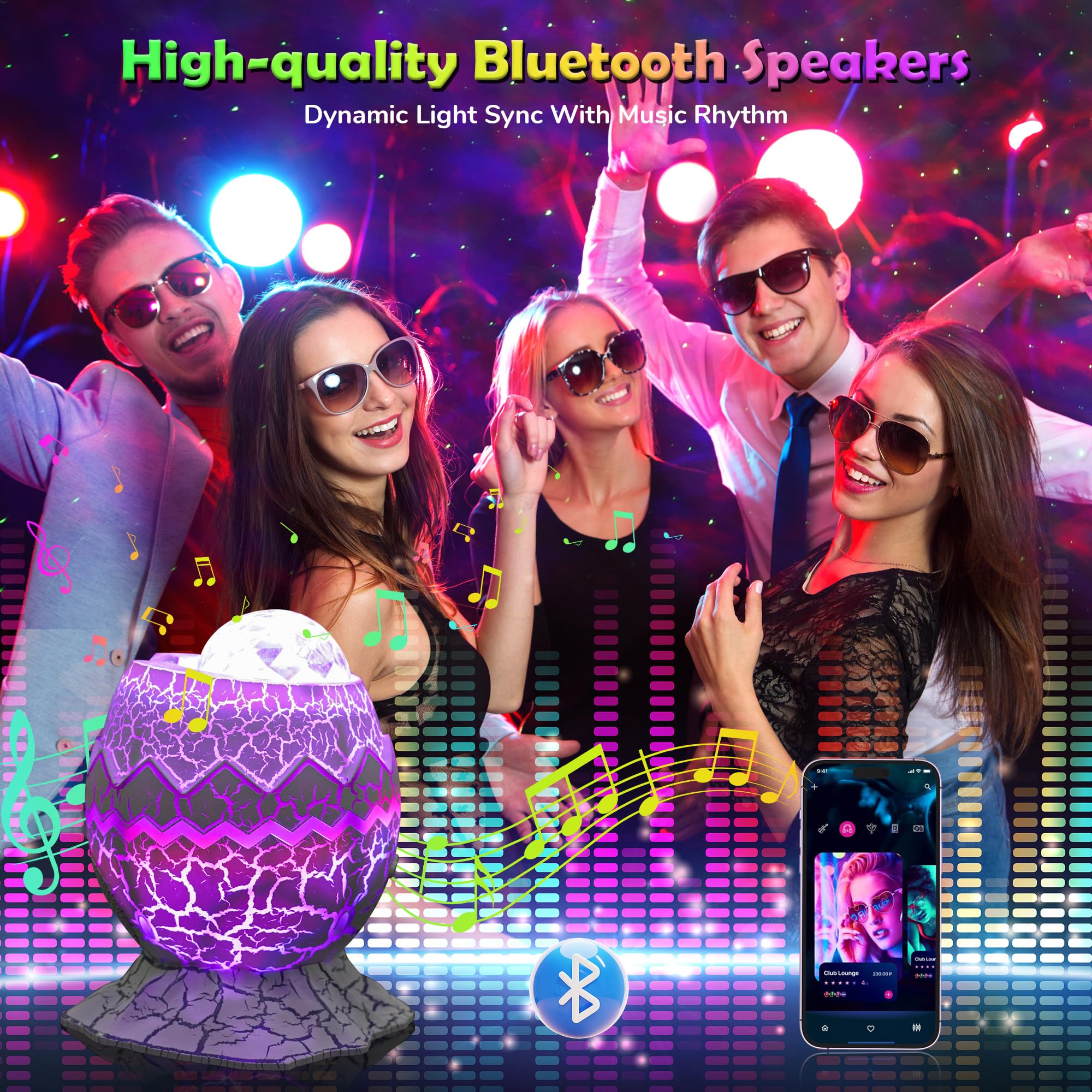 Star Projector Night Light, Galaxy Projector For Bedroom, 15 Color Mode Built-In 8 White Noise, And Bluetooth 5.1 Speaker, Remot