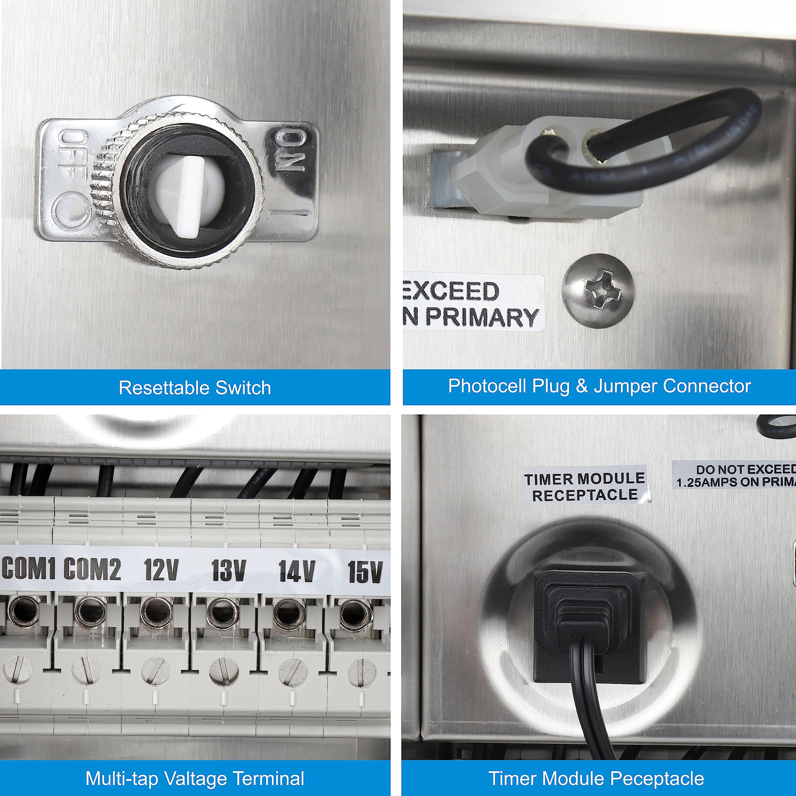 Brilliantool 100W Low Voltage Light Transformer, 120V Ac To 15V/14V/13V/12V Ac Transformer, Outdoor Transformer For Low Voltage