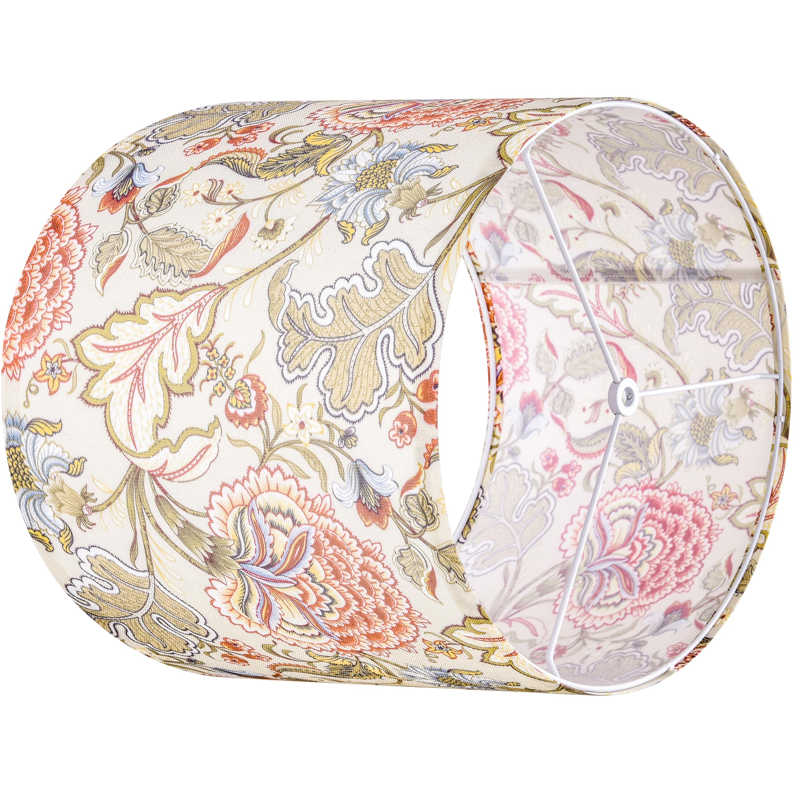 Go&So Set Of 2 Small Tall Lamp Shades  10 Top X 10 Bottom X 10 High Drum Lamp Shade Printing Flowers Plants -Lampshades For Floor Lamps Table Lamp  Modern Lamp Shade Replacement  Assembly Required