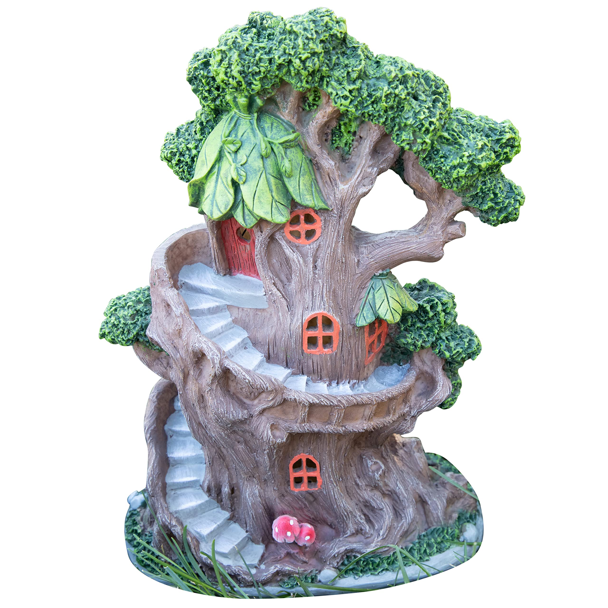 VP Home Enchanted Treehouse Solar Light for Home and Outdoor Decor - 14 H x 9.5 W x 5.25 D Enchanted Tree Solar Powered Flickeri