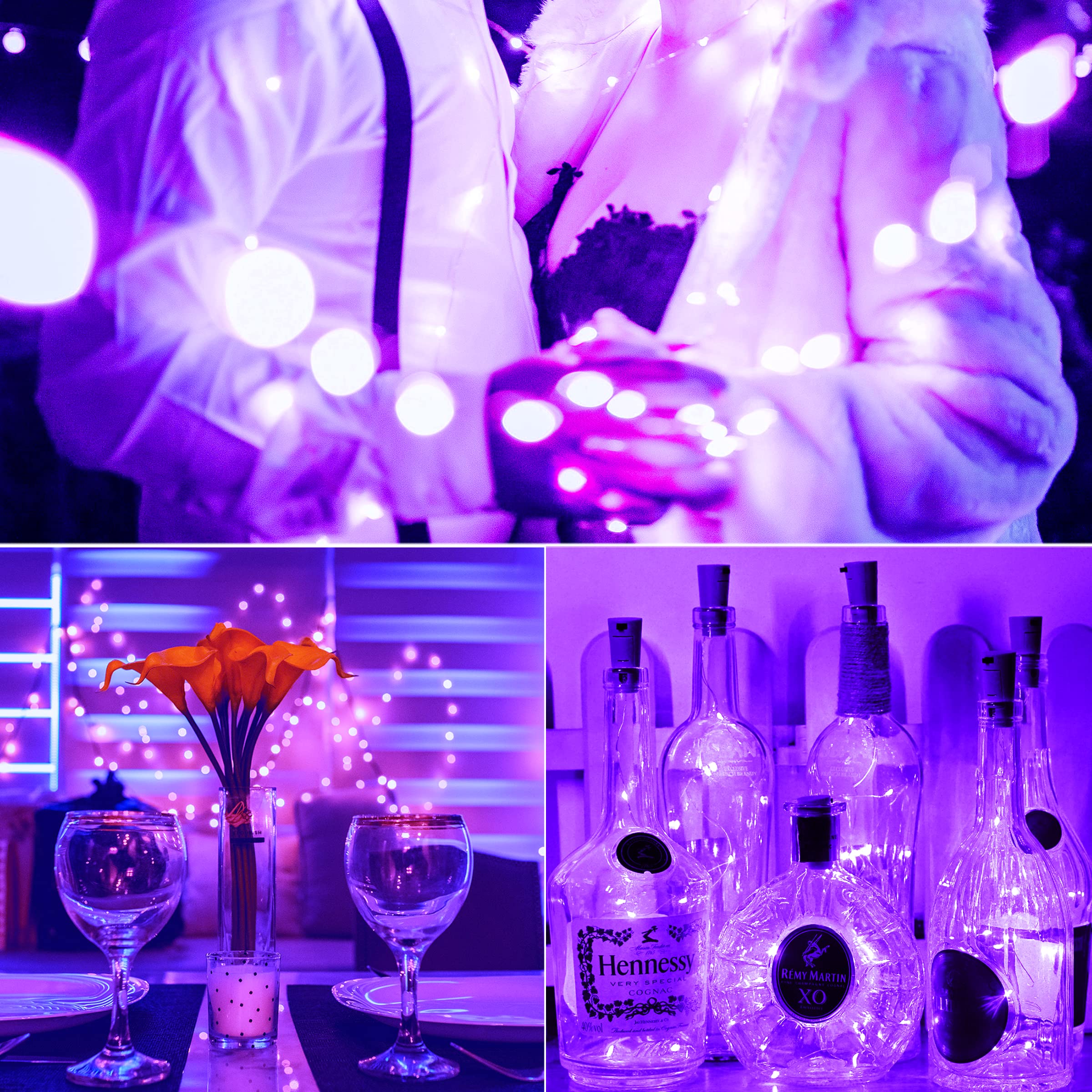 12 Packs 20 Led Wine Bottle Lights With Cork - Silver Wire Fairy String Lights Battery Operated Cork Lights For Wine Liquor Bottle,Halloween,Christmas,Birthday,Wedding Party Decor(Purple)