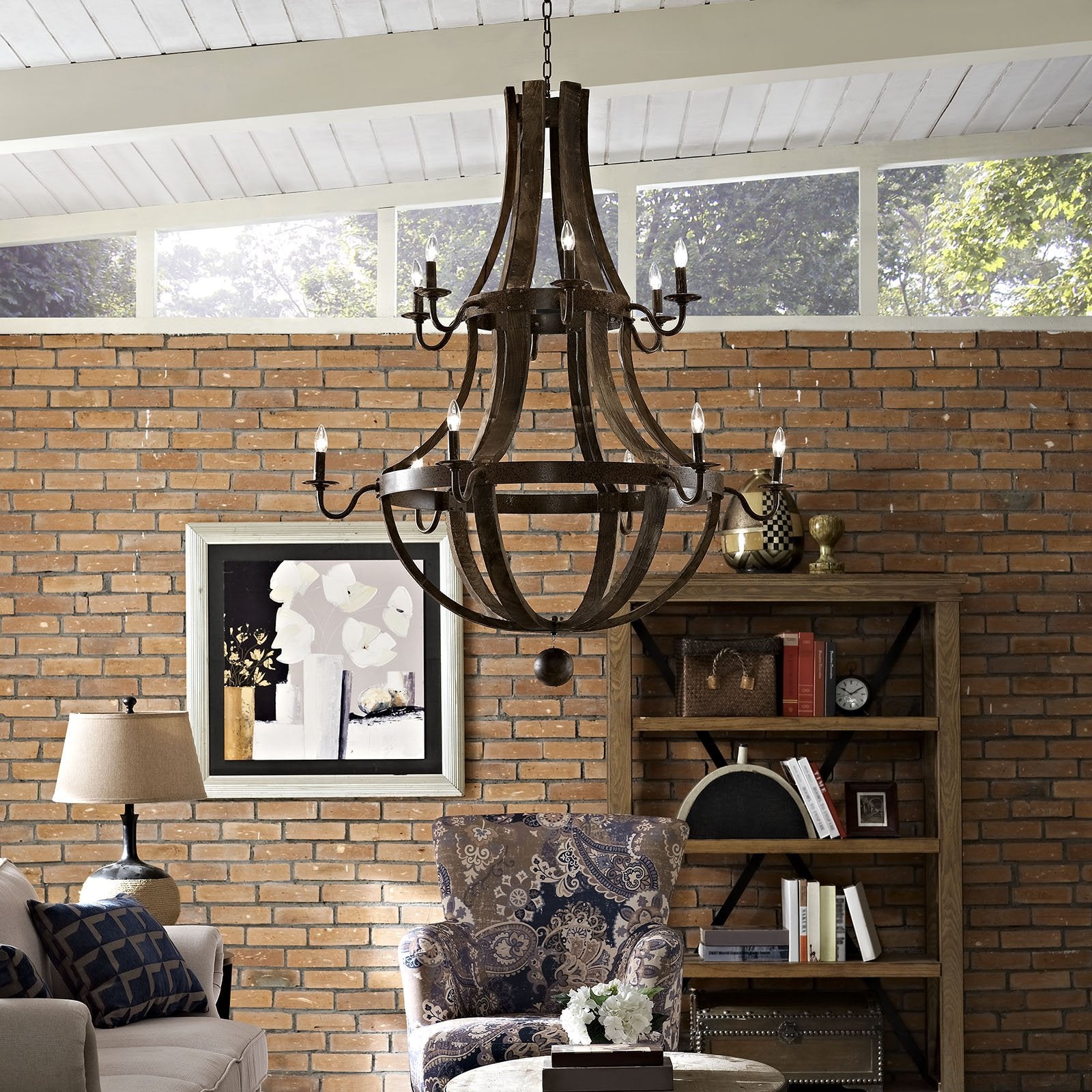 Modway EEI-2109-BRN Modway Trebuchet Chandelier, 37.5 x 37.5 x 132, Brown