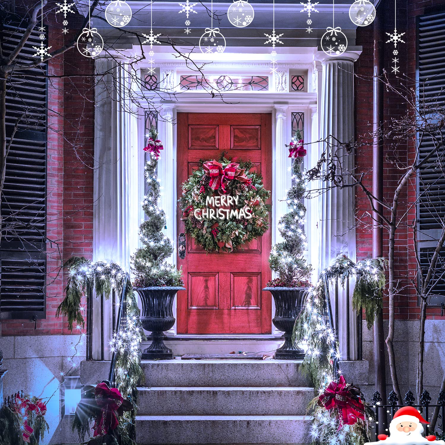 Jmexsuss 2 Pack White Solar String Lights, Each 100 Led 33Ft Solar Christmas Lights Outdoor Waterproof, 8 Modes Green Wire Solar Lights For Outside Garden Wedding Party Decoration