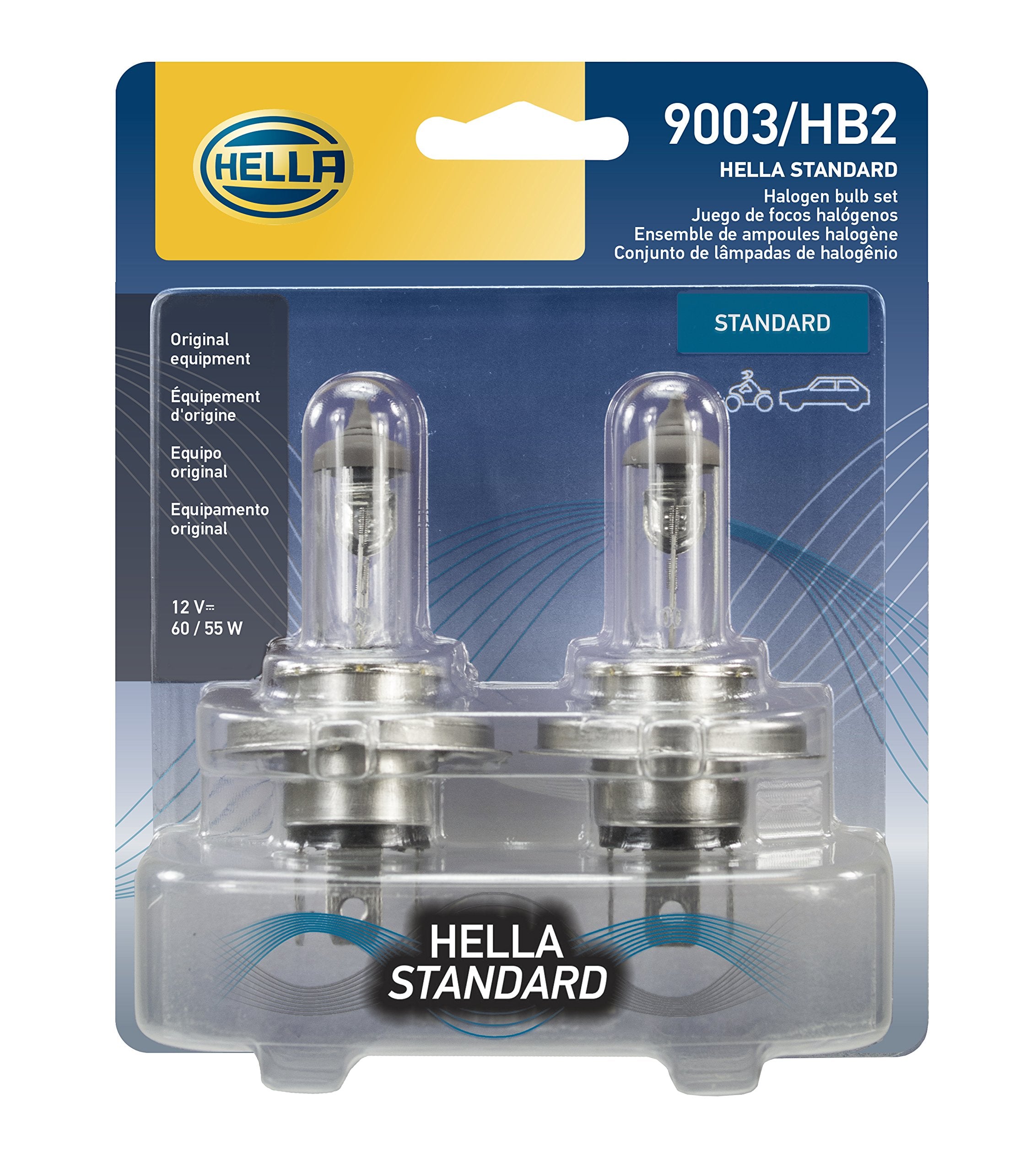 HELLA 9003TB Standard Halogen Bulbs, 12 V, 60/55W
