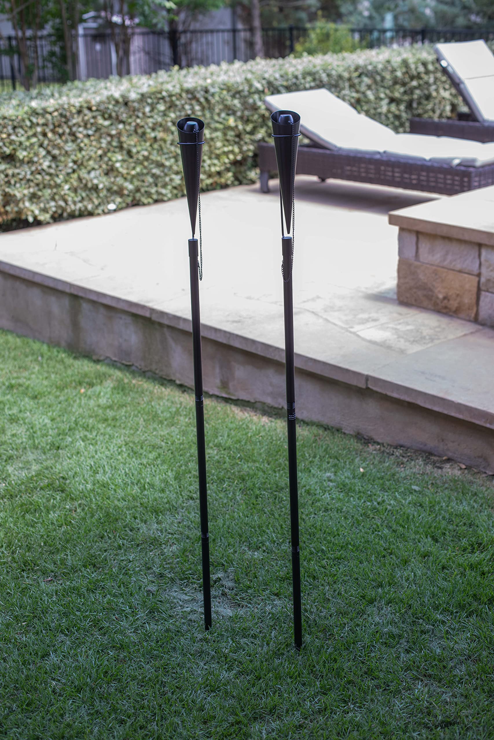 Birdrock Home Outdoor Torches - Weather Resistant, Citronella Compatible, 4 Pack, Ibiza Black