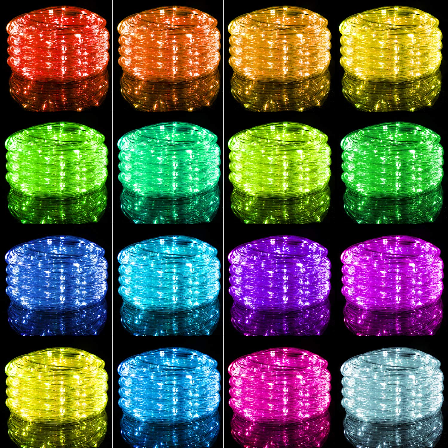 Minetom Color Changing Rope Lights - 33 FT Waterproof String Lights with Plug & Remote for Indoor/Outdoor Use