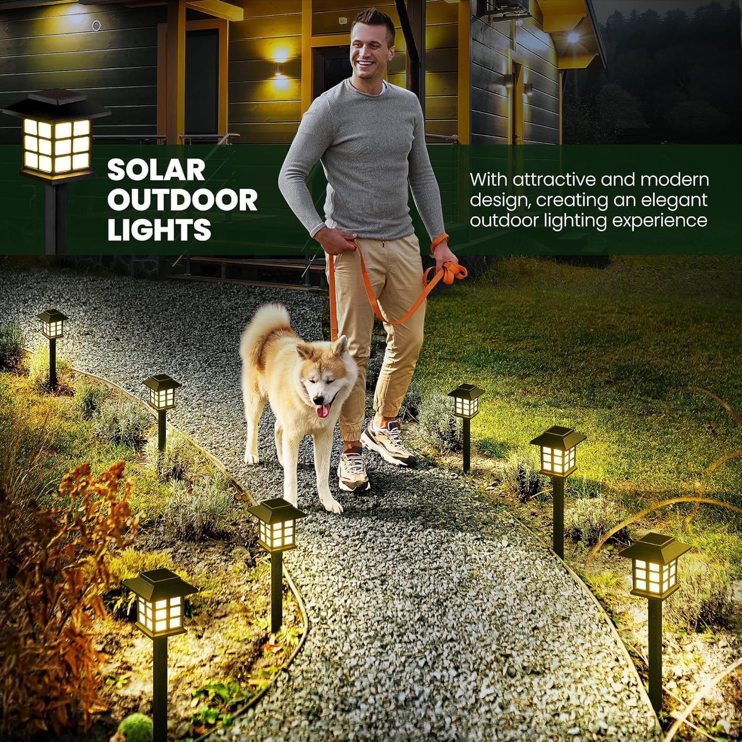 Gigalumi Solar Outdoor Lights,6 Pack Led Solar Lights Outdoor Waterproof, Solar Walkway Lights Maintain 10 Hours Of Lighting For Your Garden, Landscape, Path, Yard, Patio, Driveway