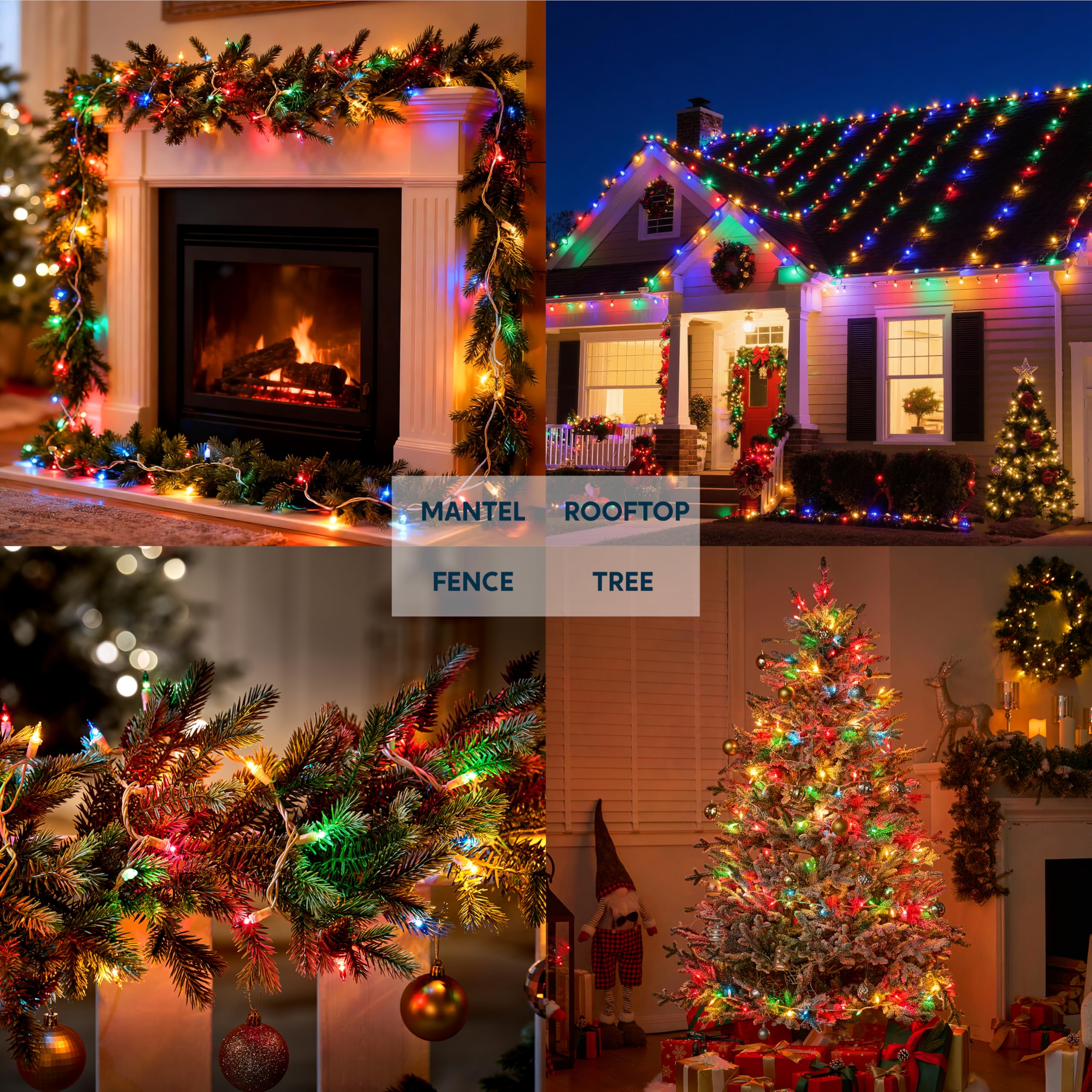 Joiedomi 100 Count Multicolor Christmas String Lights, 21.4Ft White Wire, Indoor Fairy Lights For Holiday Decor, Model Ss100/2F