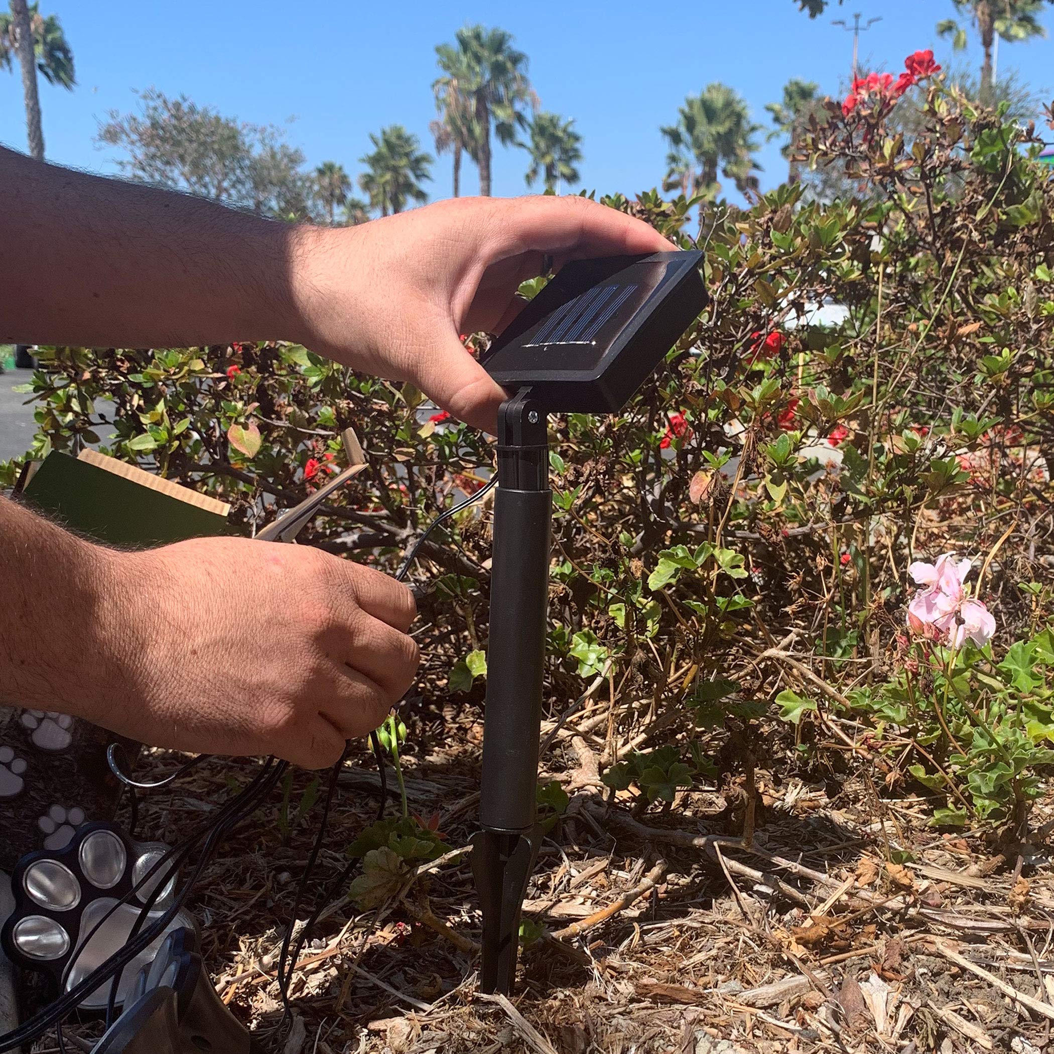 Ideaworks Jb7356 Solar Paw Print Outdoor Lights, Black