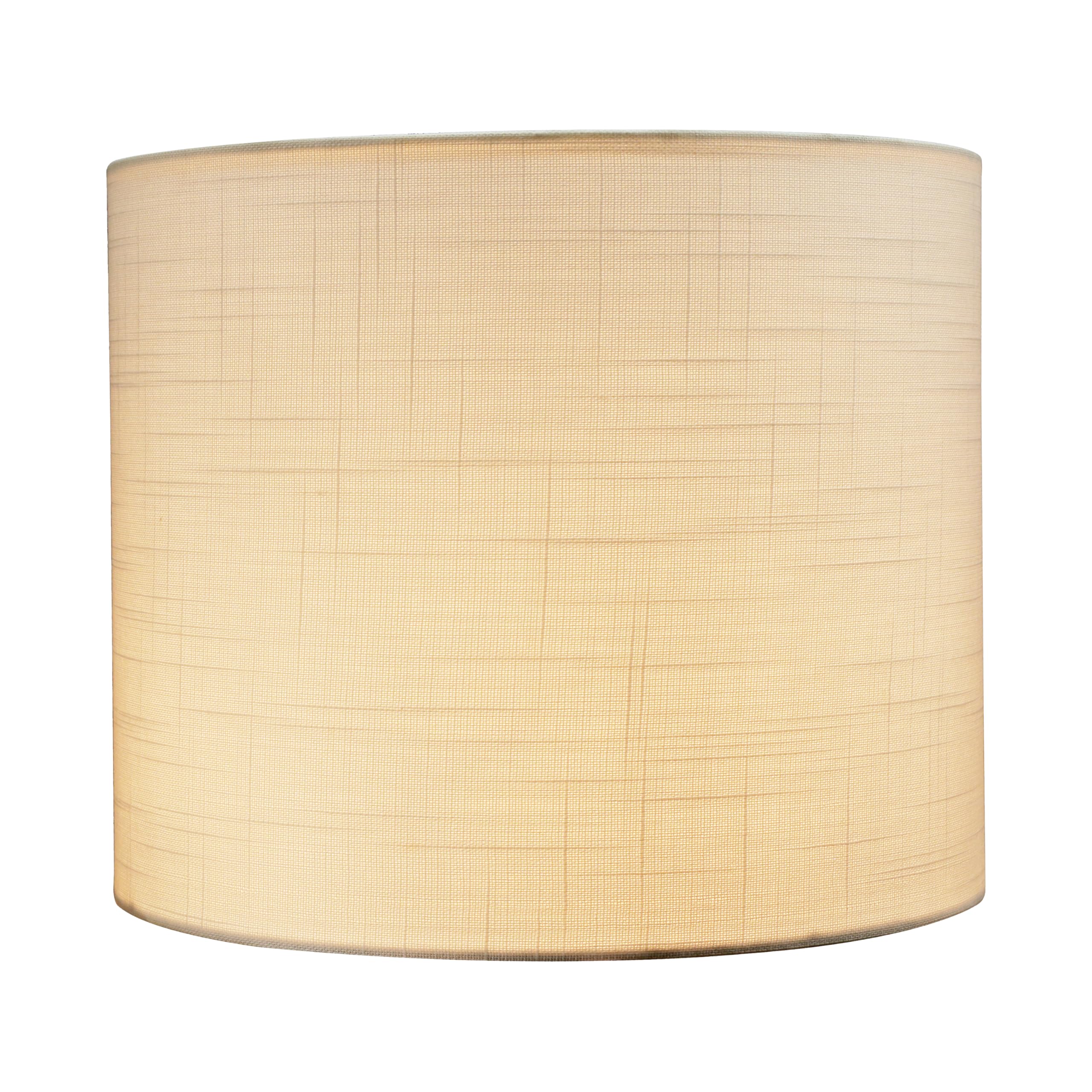 Aspen Creative Drum Lamp Shade, Off-White Linen, 12in Wide, Model 31105, Transitional Design