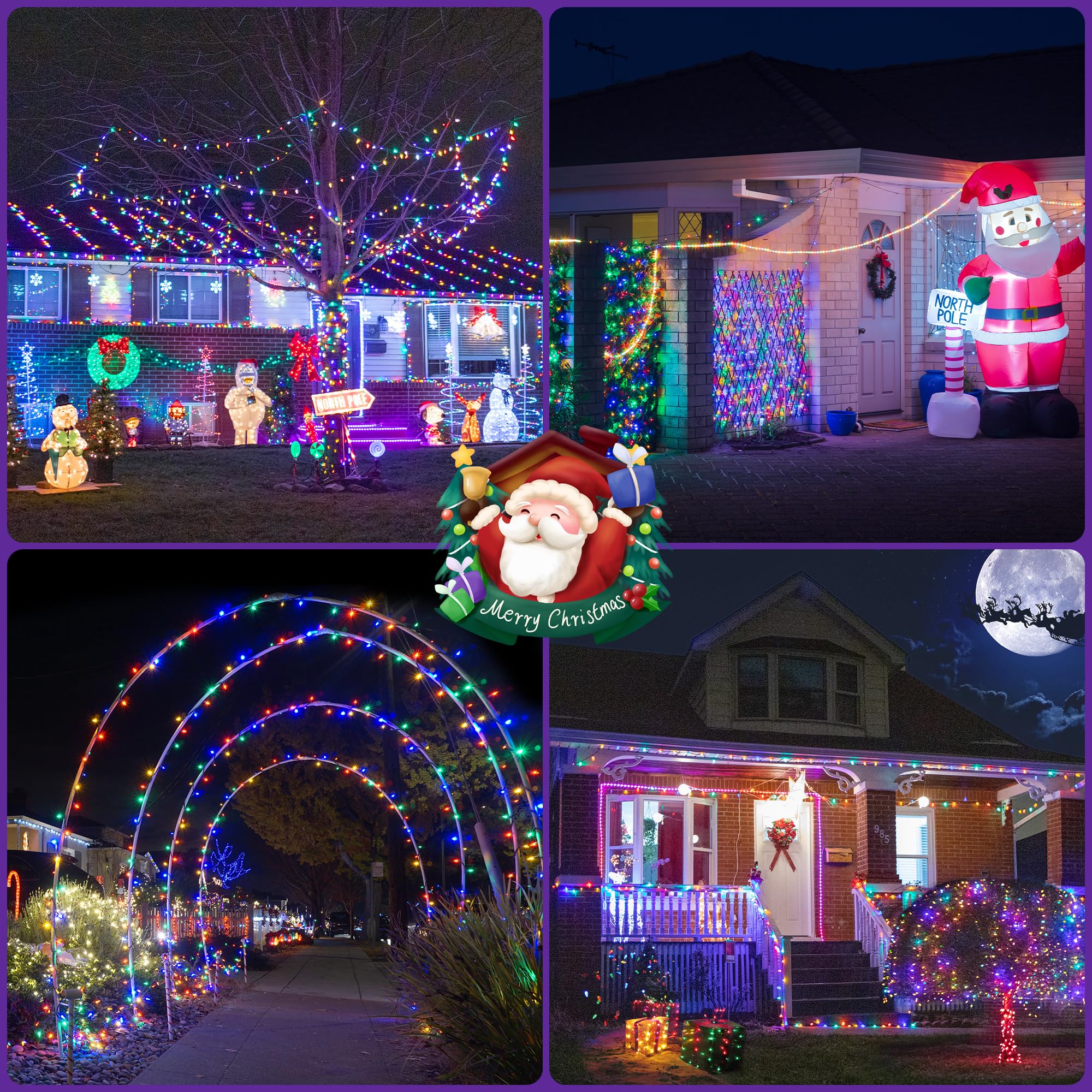 Jmexsuss 2 Pack Solar String Light 100Led 32.8Ft 8 Modes Solar Christmas Lights Waterproof For Gardens, Wedding, Party, Homes, Christmas Tree, Curtains, Outdoors (Multicolor)