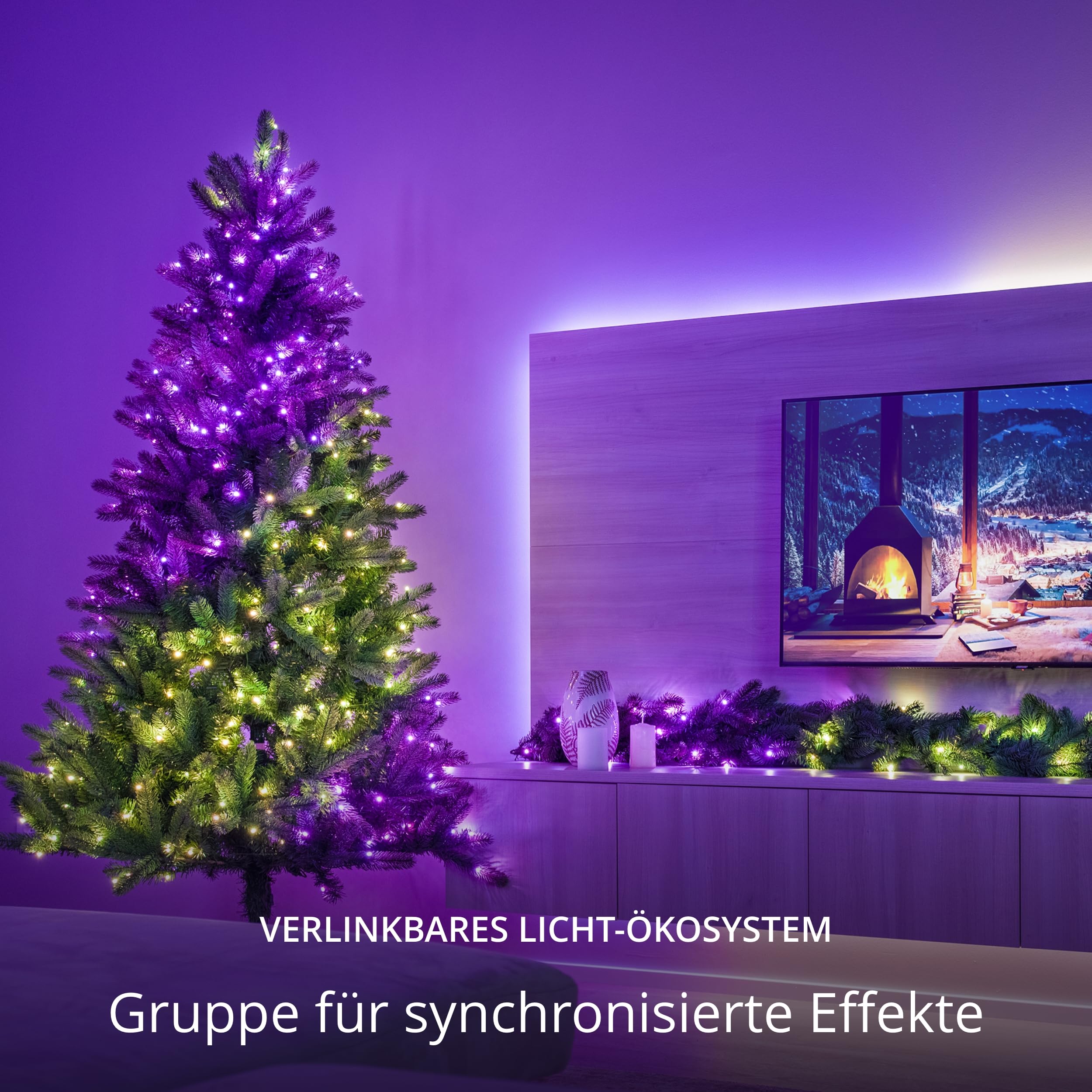 Twinkly LED Lichterkette 250 RGB, IP44, Smart Home kompatibel, 20m, Multicolor, Modell TWS250STP-GUS, f· Innen und Au?en