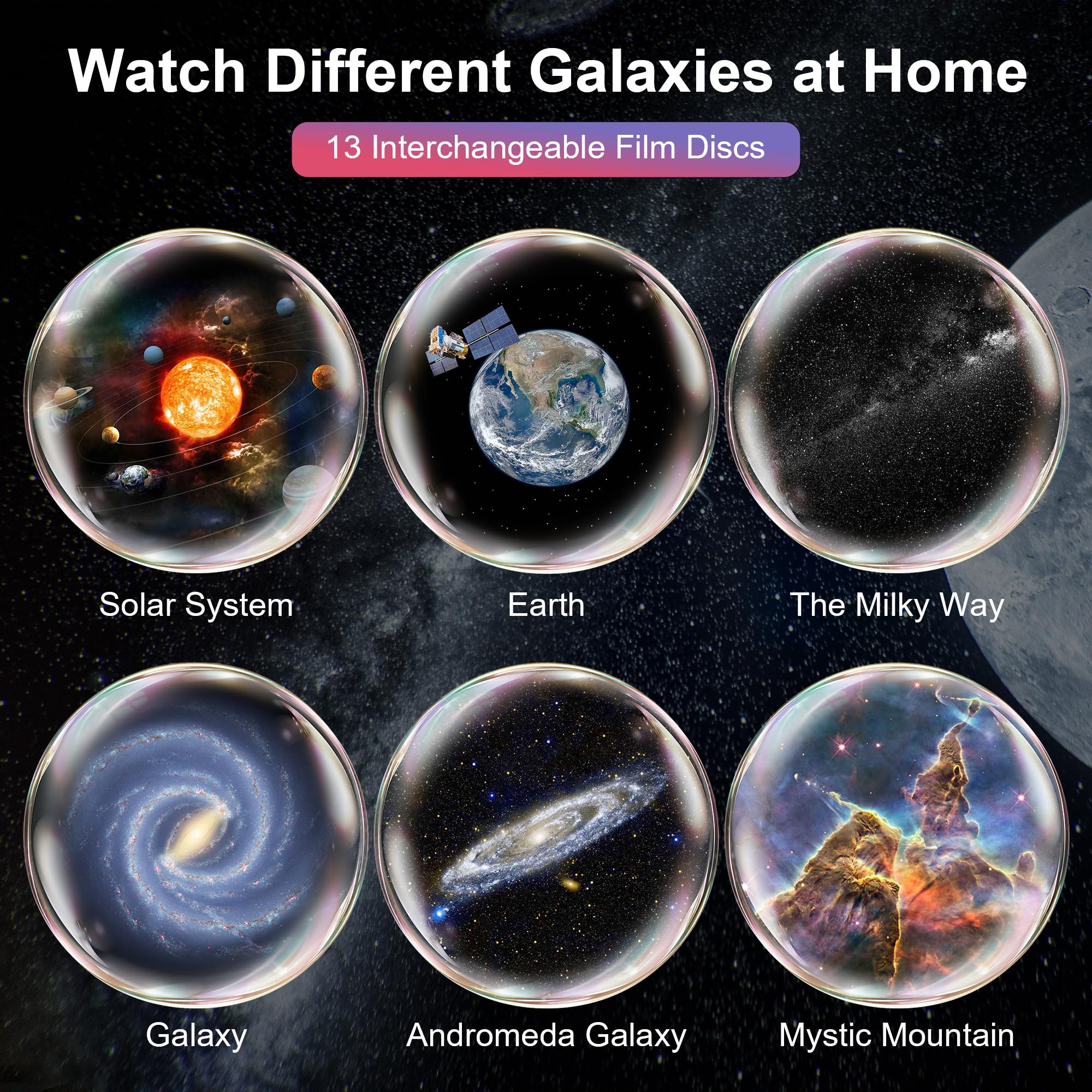 Fussion 13-In-1 Star Projector Galaxy Light, Milky Way Nebula Night Lamp For Kids & Adults - White