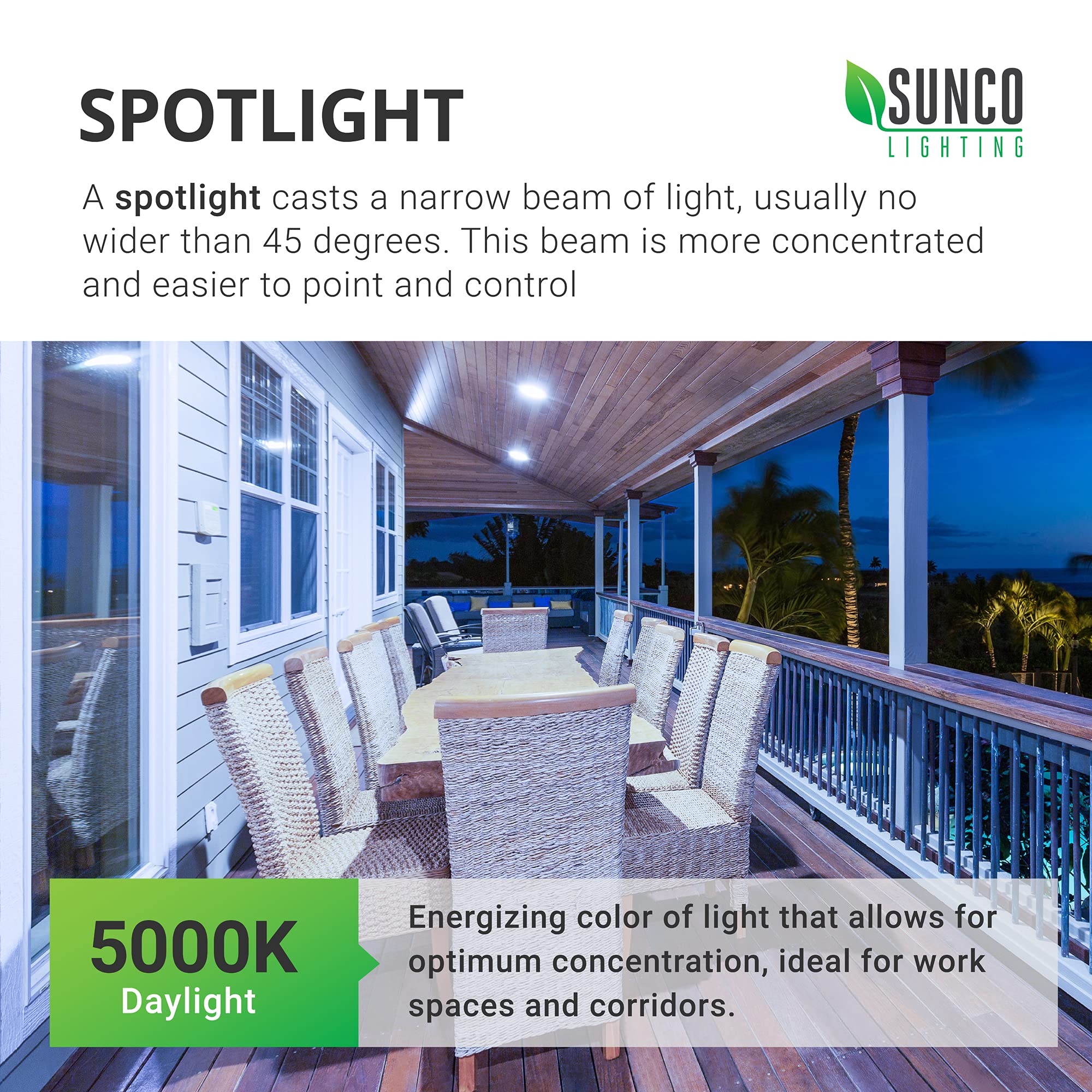 Sunco 6 Pack Outdoor Led Flood Light, Waterproof Par38 Dusk To Dawn Bulb, 1250 Lm, 120W Equivalent 15W, Exterior, Wet-Rated, 500