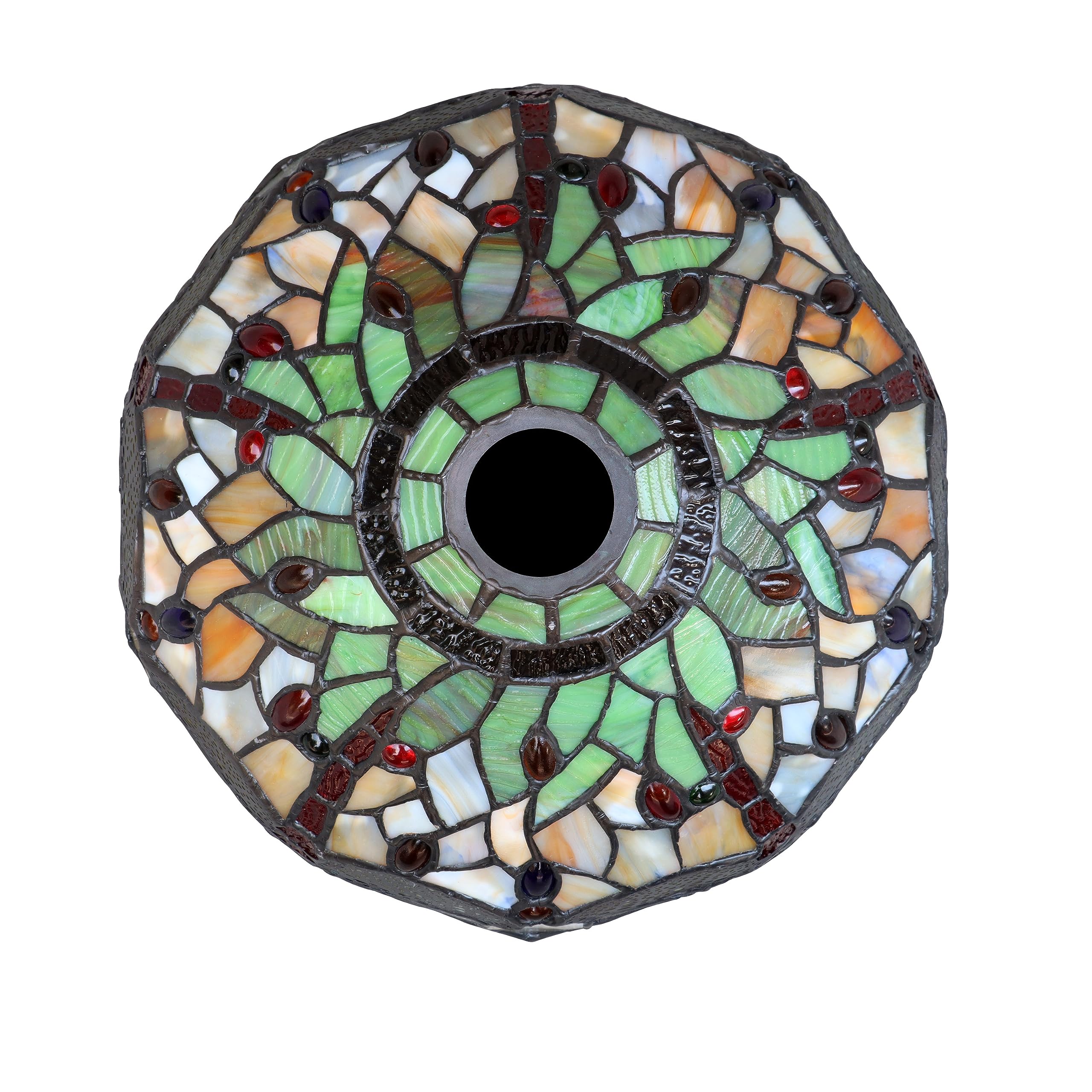 Chloe Lighting ANISOPTERA 1 Light Floor Lamp Antique Dark Bronze 11in Shade Multicolor CH32825DB11-RF1