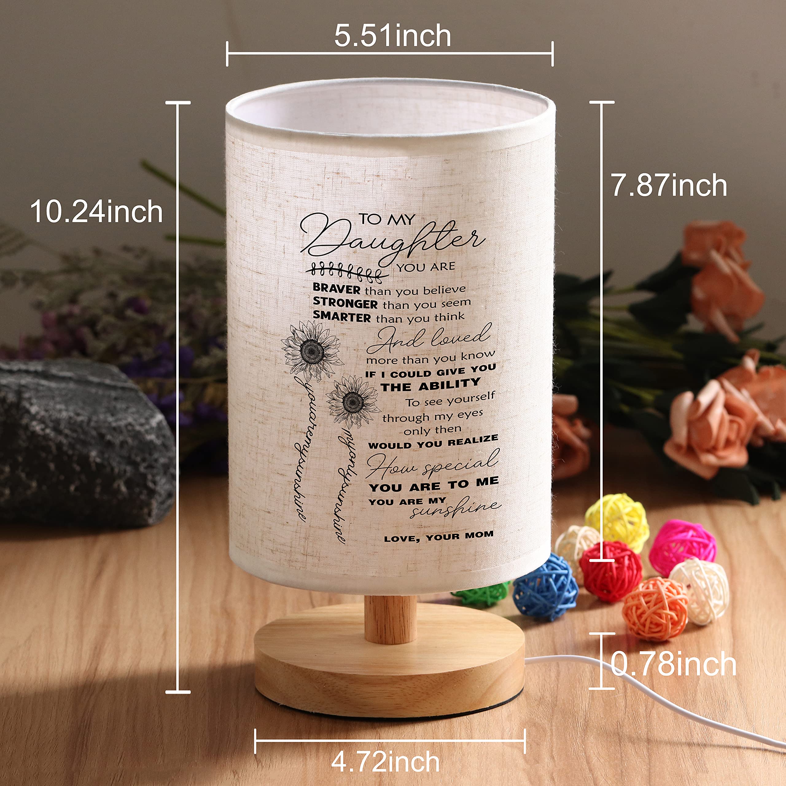 Wsyear Table Lamp - Daughter Gift From Mom, Perfect For Mother'S Day, Birthday, Anniversary