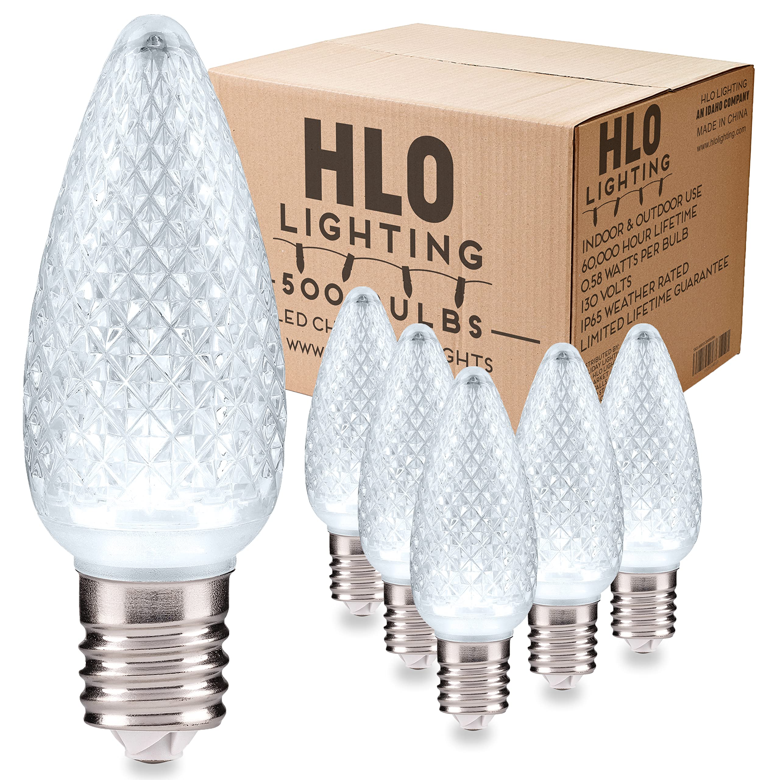 Hlo Lighting Set Of 500 Cool White C9 Faceted Led Christmas Light Bulbs For Indoor & Outdoor Use | Durable Replacement Bulbs