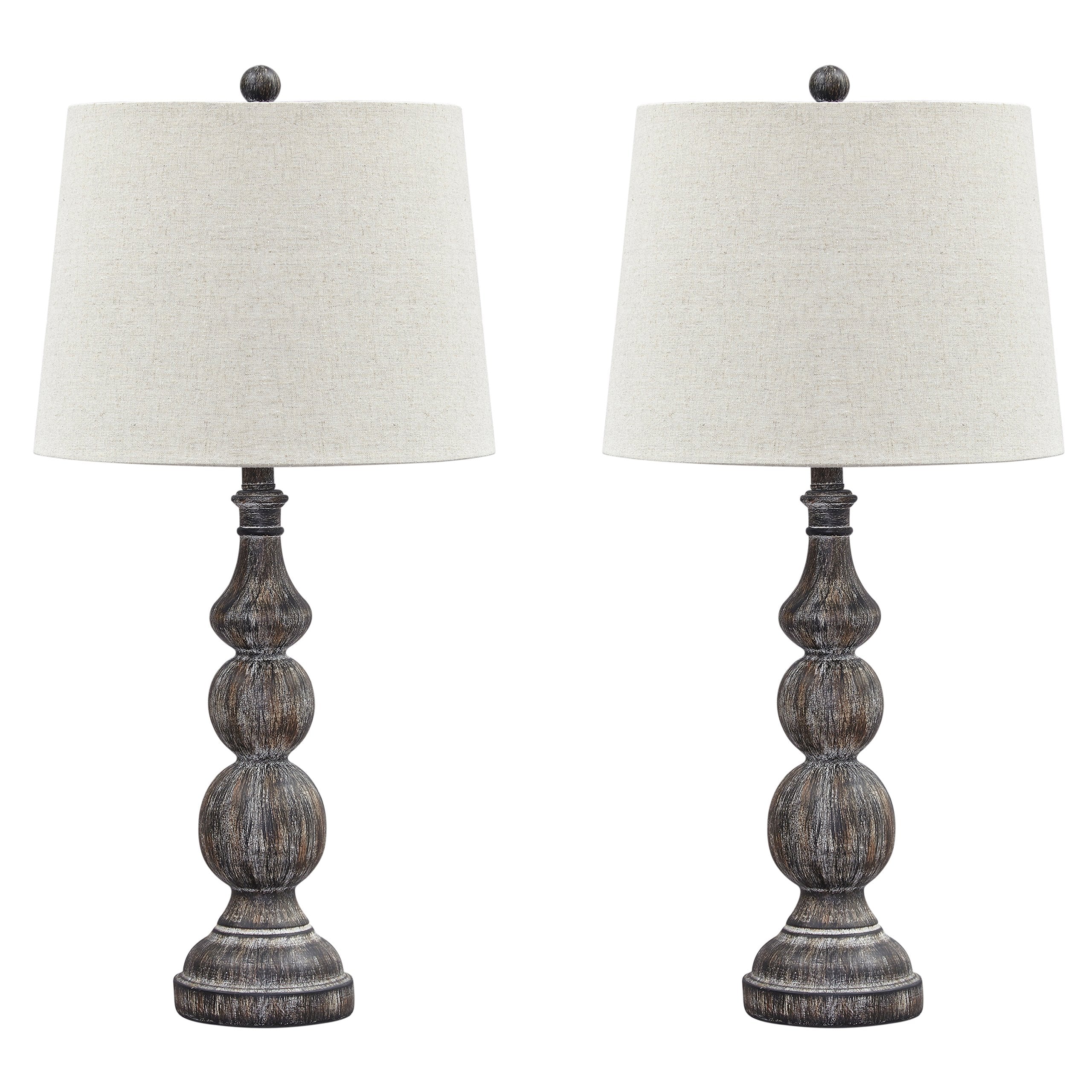 Signature Design by Ashley Table Lamp 2 Count, Rustic Farmhouse, Gray, 14inW x 14inD x 29.25inH, Model L276014