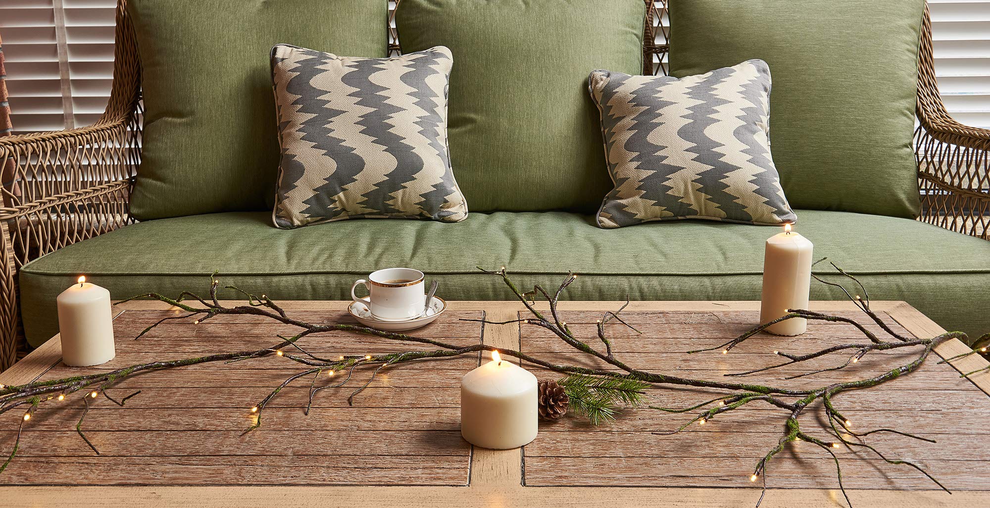 Hairui Mossy Garland Lights 6Ft 48 Led Battery Operated Lighted Twig Vine With Timer For Halloween Christmas Party Decoration Indoor Outdoor Use