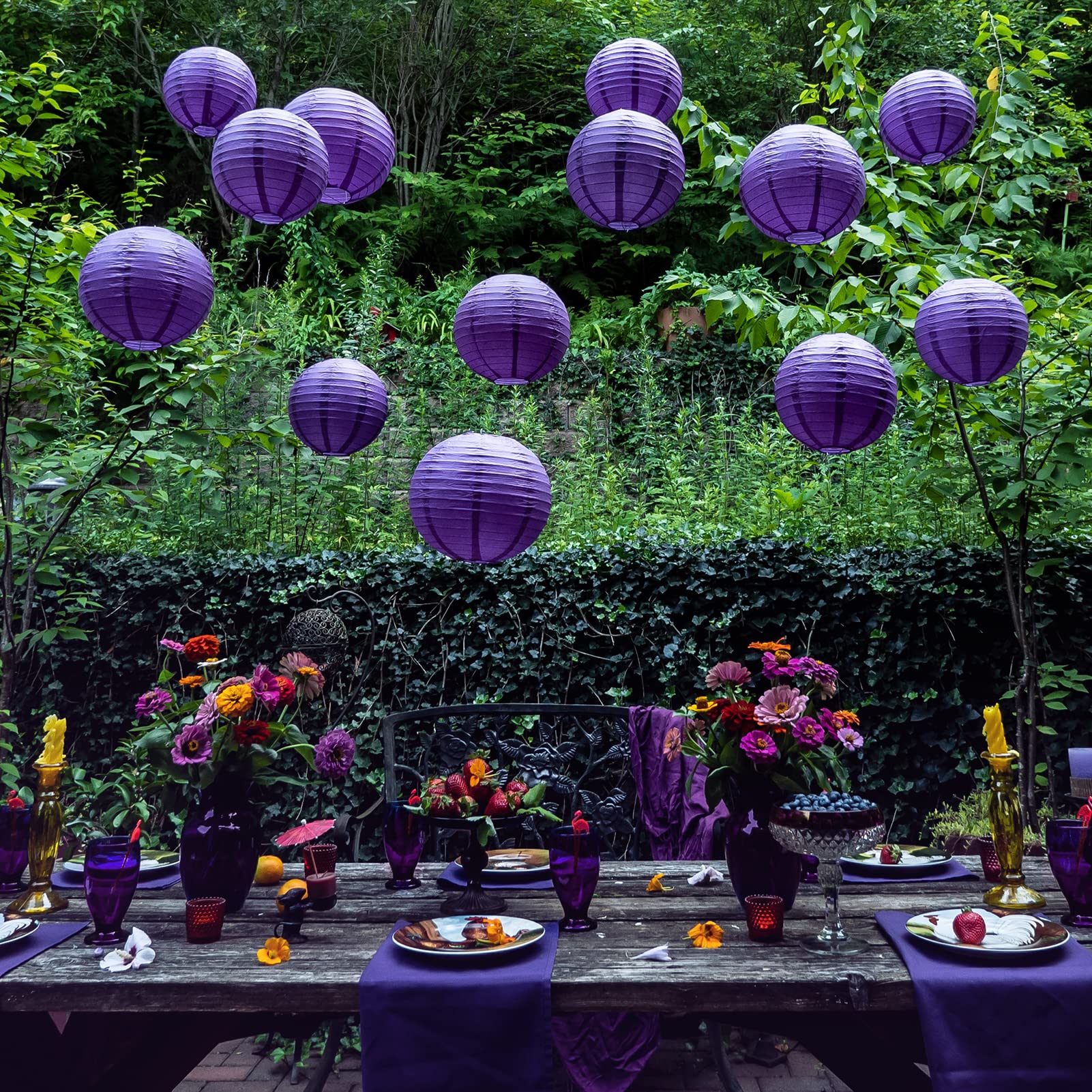 Purple Paper Lanterns - 25 Piece Set - Purple Party Decorations For Birthdays, Weddings And Special Occasions By Avoseta