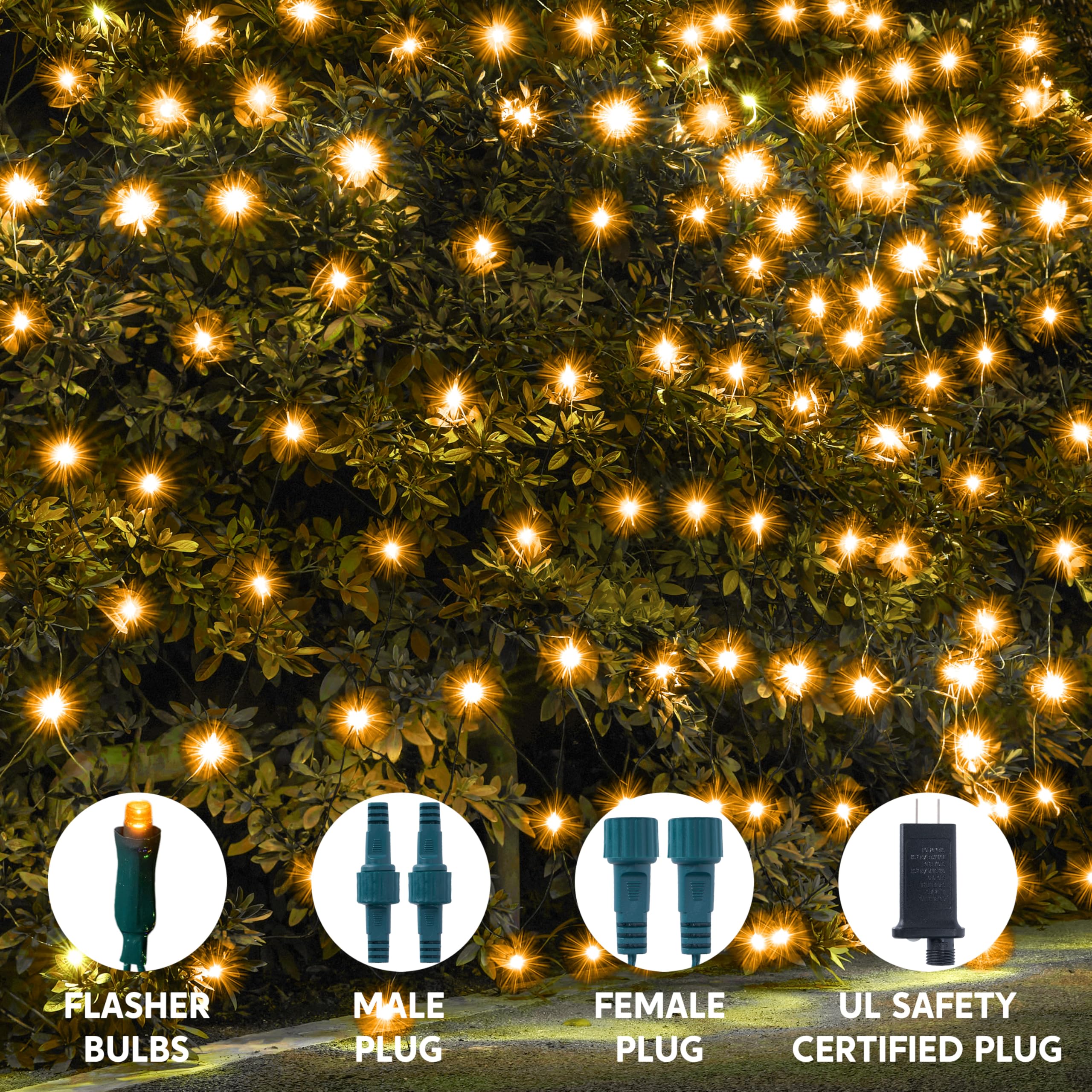 JOYIN Christmas Net Lights, 100 LED Warm White, 4x6FT, 8 Modes, Waterproof for Indoor/Outdoor Decorations, Model GVLVIC30V100N-J88