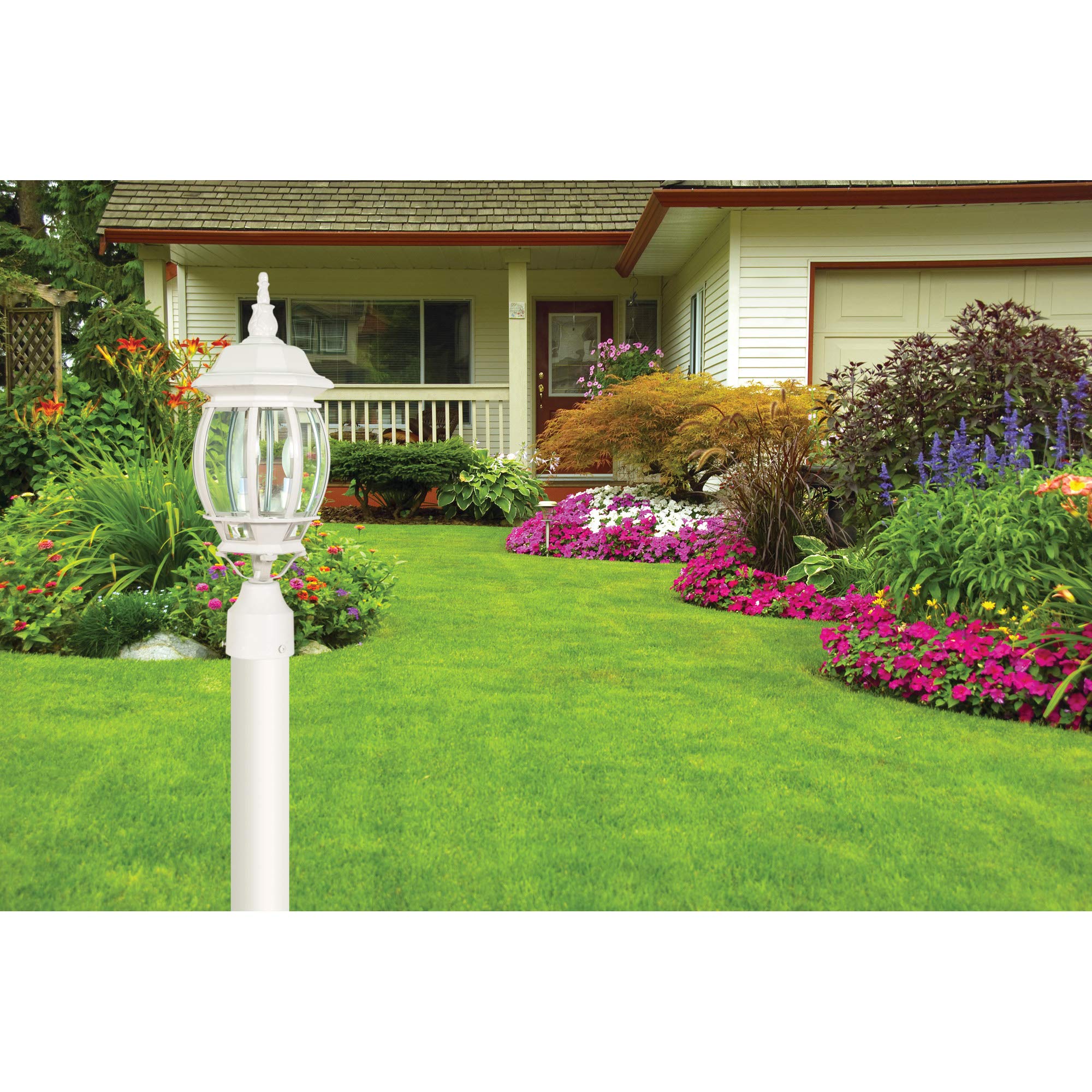 Nuvo Lighting 60/897 Traditional Three Light Post Mount From Central Park Collection In White Finish