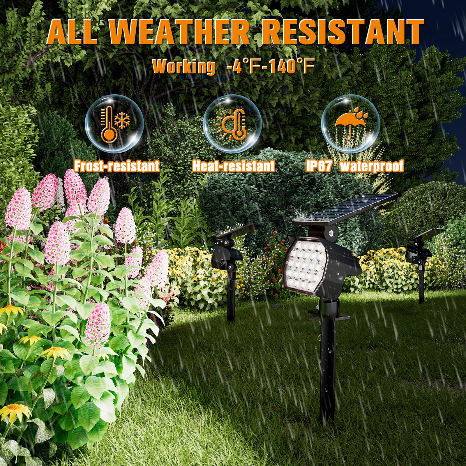 Aponuo Solar Spot Lights Outdoor Waterproof 8 Pack Ip67,23 Led 3 Lighting Modes Solar Landscape Lights Outdoor For Yard Garden H