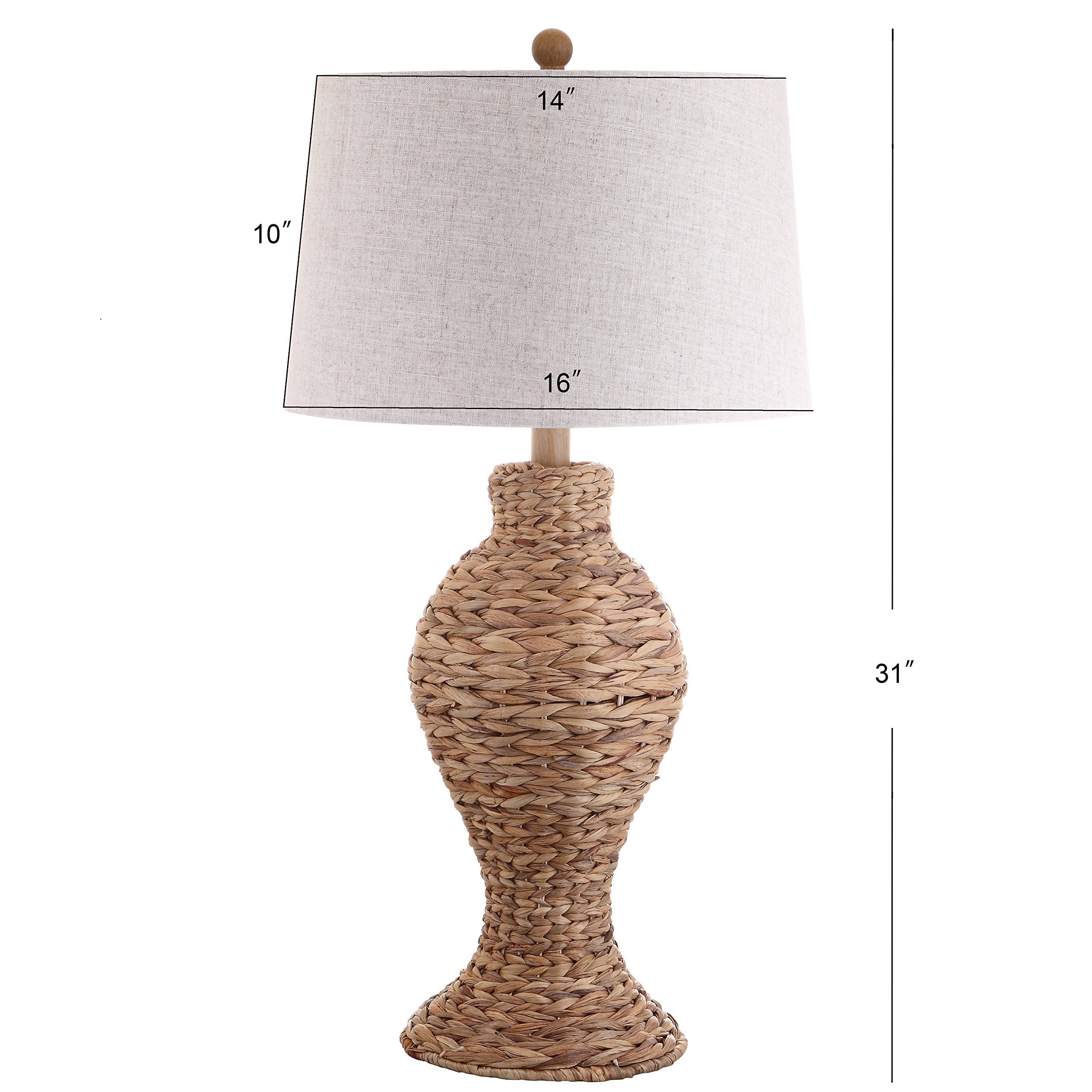 JONATHAN Y Elicia 31" Seagrass Weave LED Table Lamp Natural - Coastal Cottage Nightstand Lamp for Bedroom, Living Room, Office, Model JYL1015A