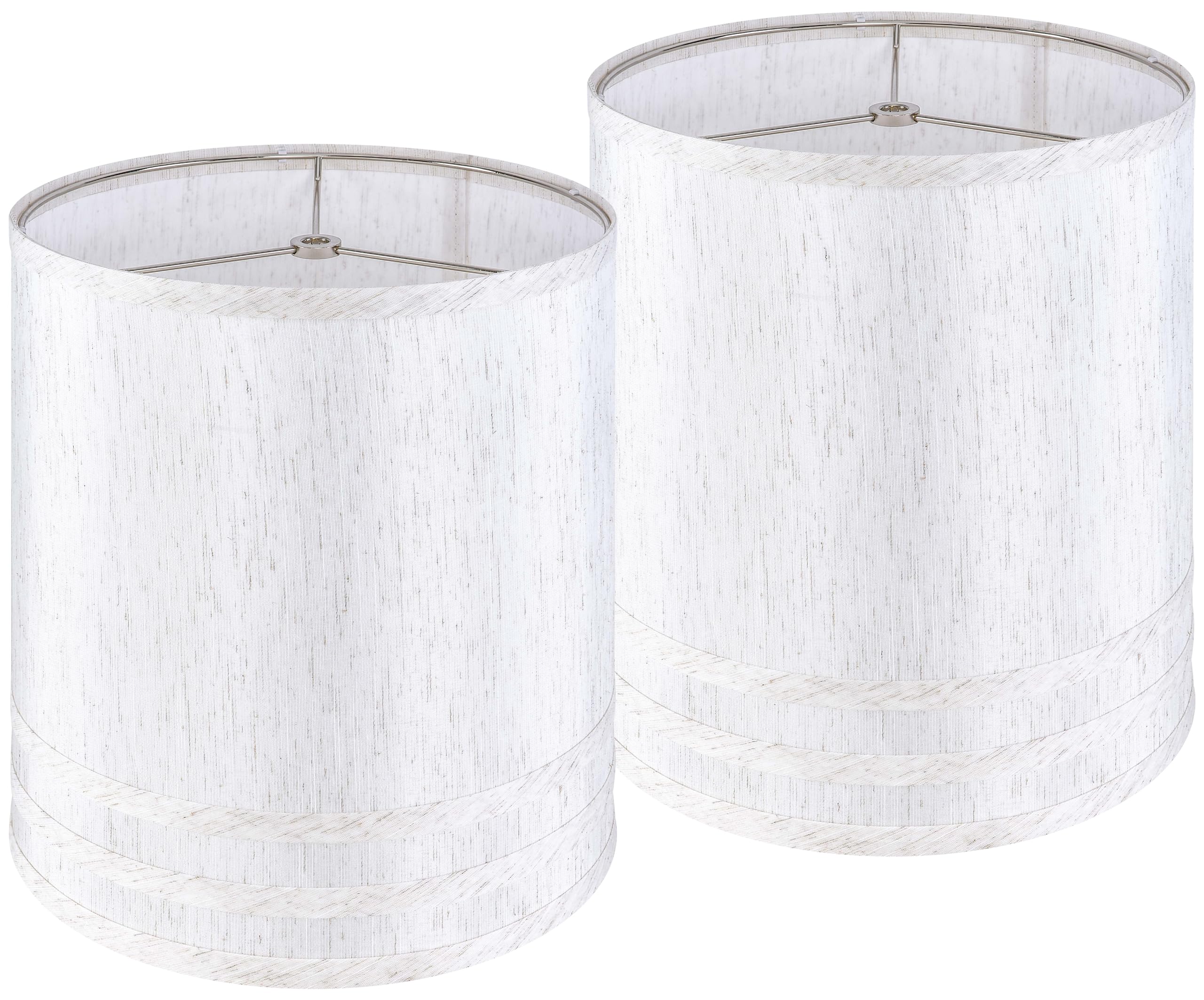 Jerhous Tall Drum Lamp Shades Set Of 2 Light Beige Tree Bark Textured Linen Lamp Shade 10Top X 10Bottom X 11.8High(Spider)