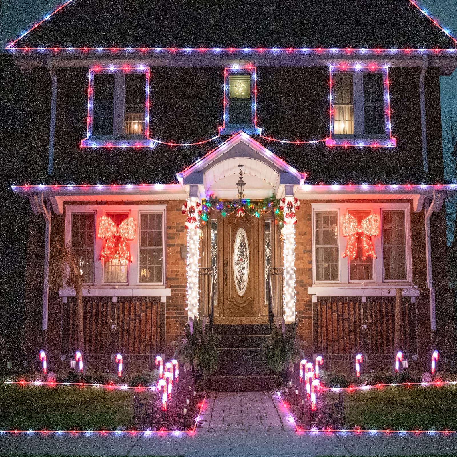 Xmasbokeh 164Ft 500 Led Rope Lights For Outside  Plug In Rope Lights Outdoor Waterproof  8 Modes Christmas String Lights Indoor For Bedroom Garden Patio Tree Party Holiday Decorations  Red White