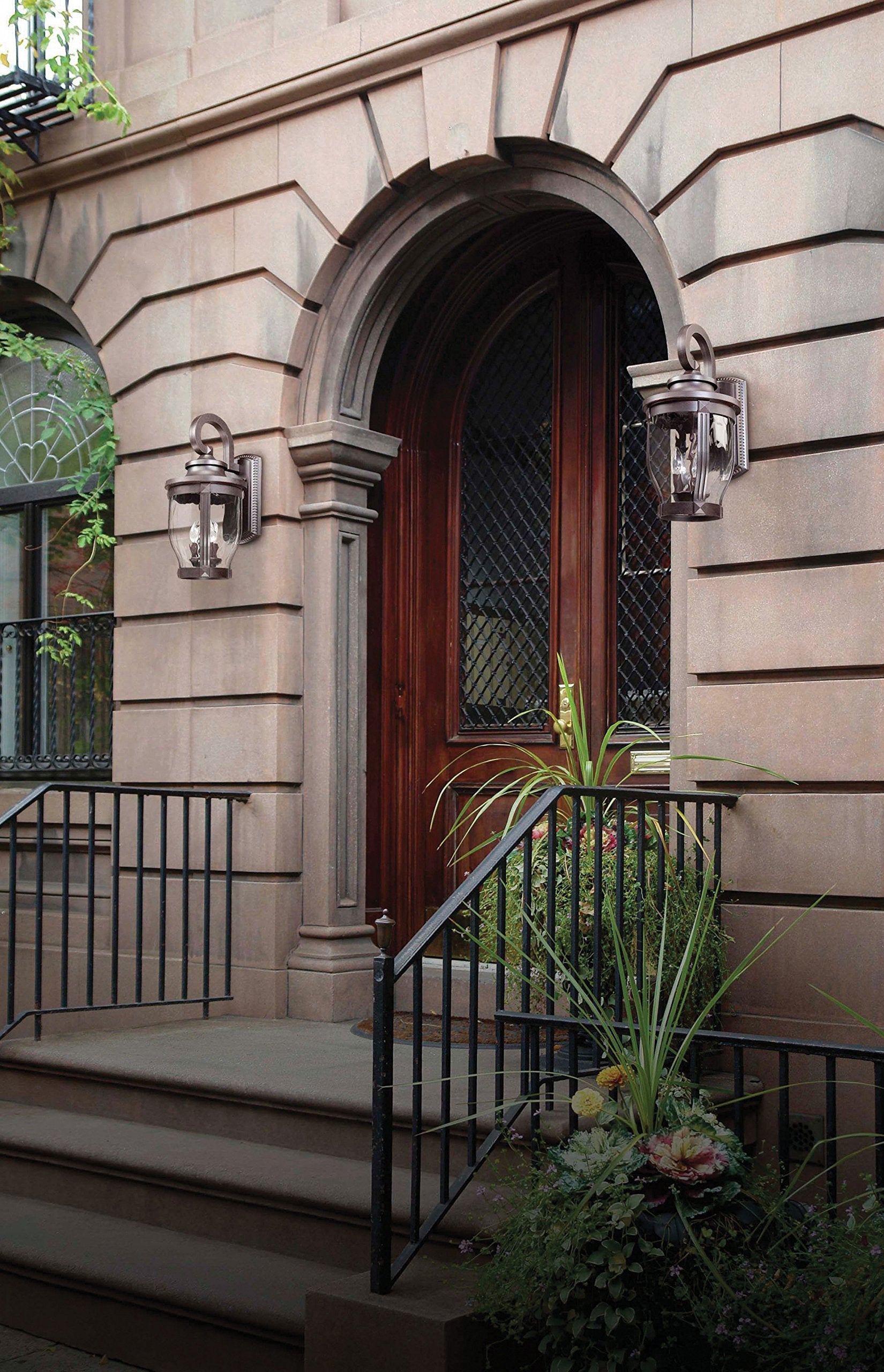 Minka Lavery Outdoor Wall Light, 100 Watts, Bronze, 16.25 in Height, Model 8762-166, Metal Construction